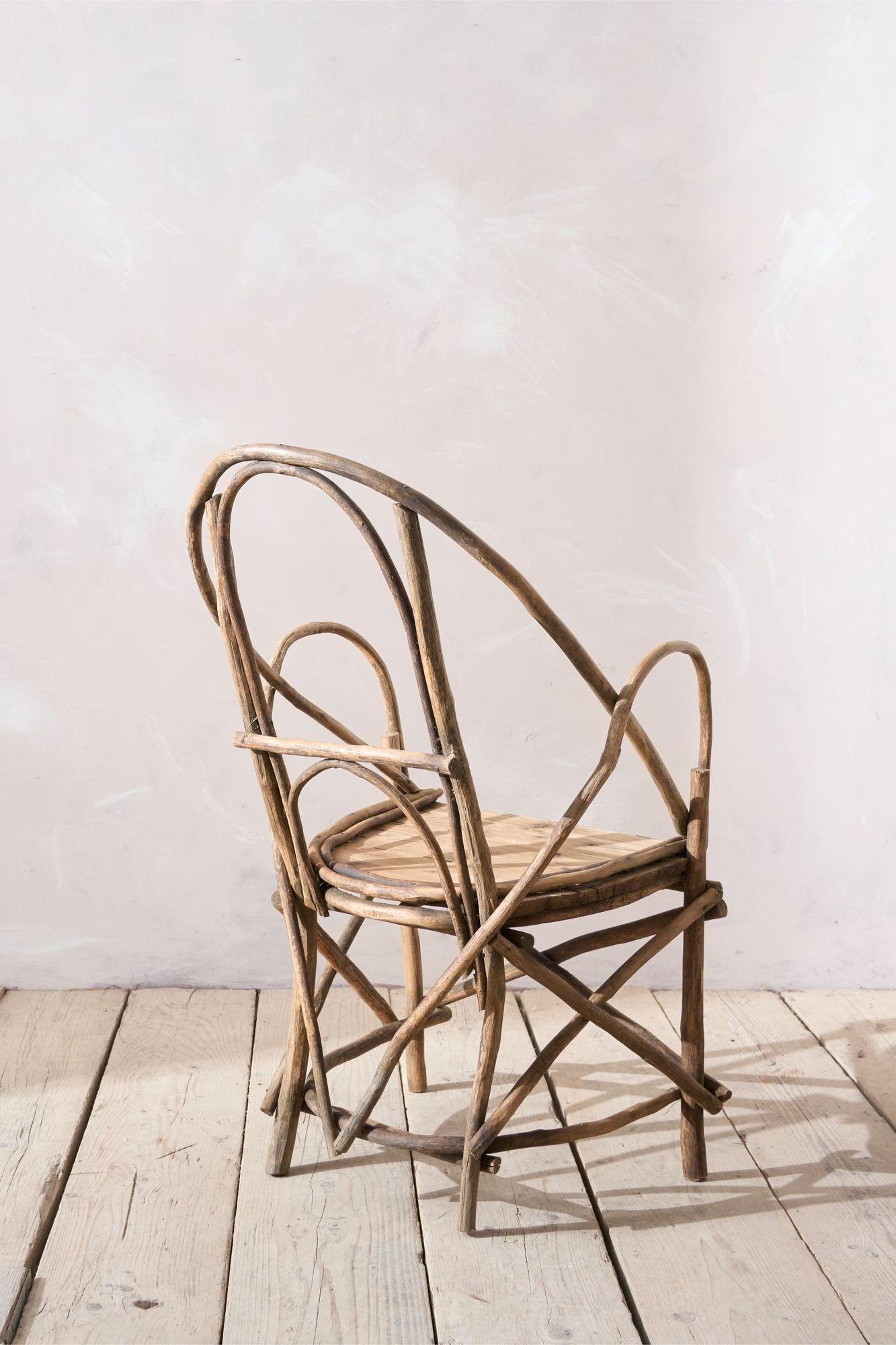Bois de feuillus Fauteuil bâton d'art populaire des Adirondacks du 19ème siècle en vente