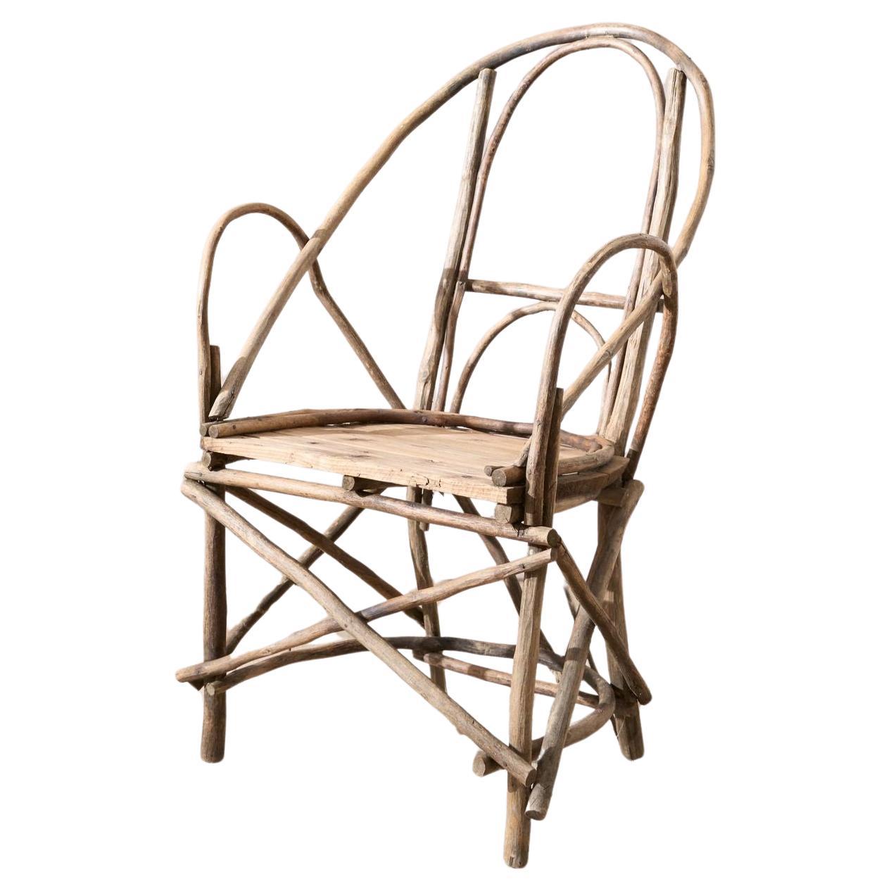 19th Century Adirondack folk art Stick chair
