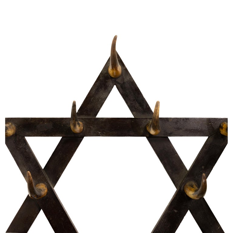 19th Century Adirondack Steer Horn Hook Hat/Gun Rack For Sale at 1stDibs