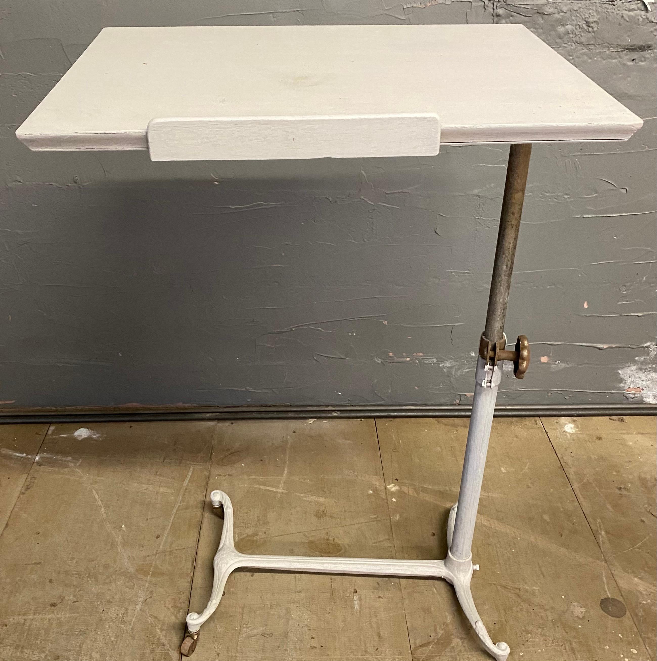 19th Century Adjustable Drafting Table on Cast Iron Base For Sale 1