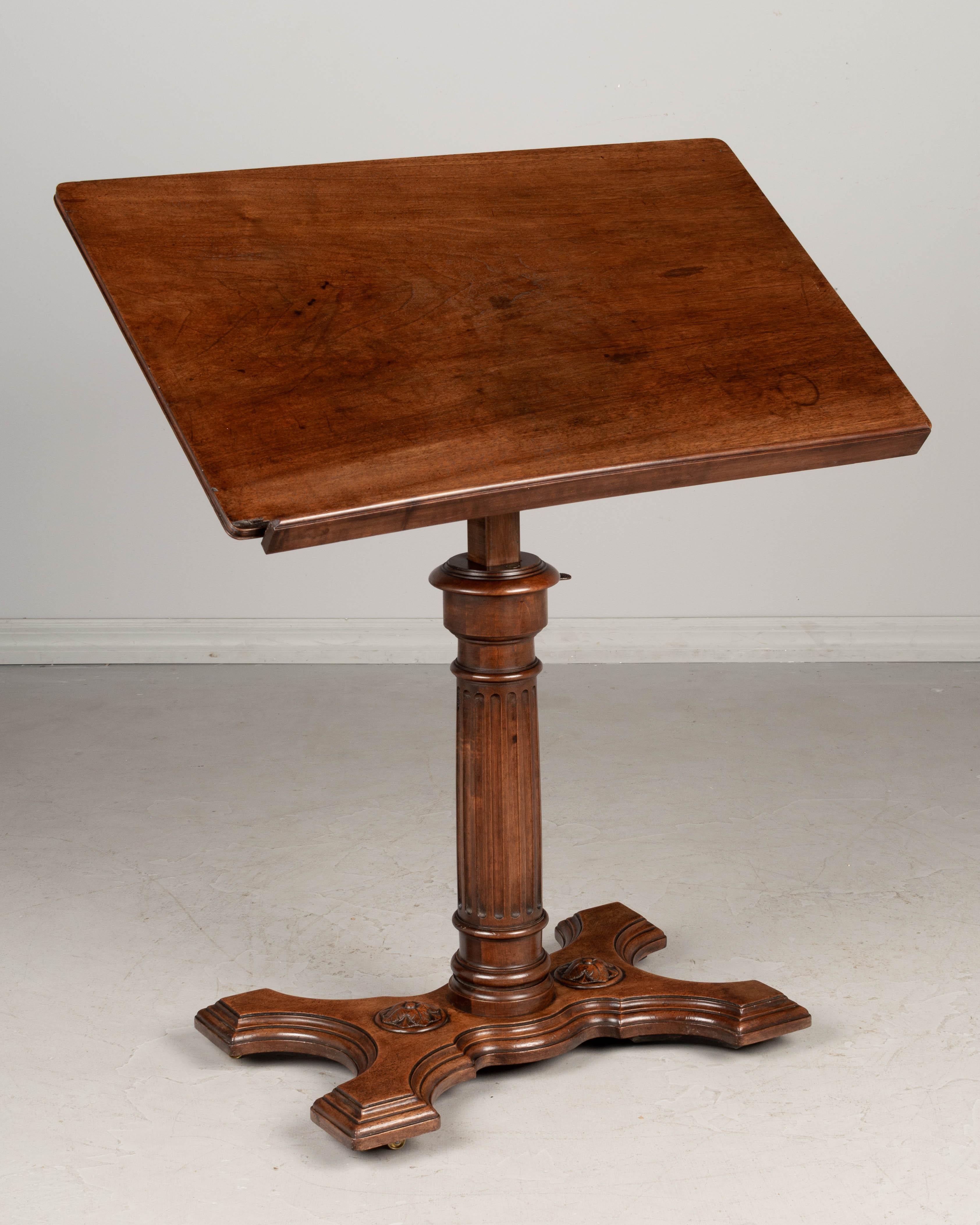 Verstellbarer Schreibtisch oder Staffelei aus dem 19. Jahrhundert (Louis Philippe)