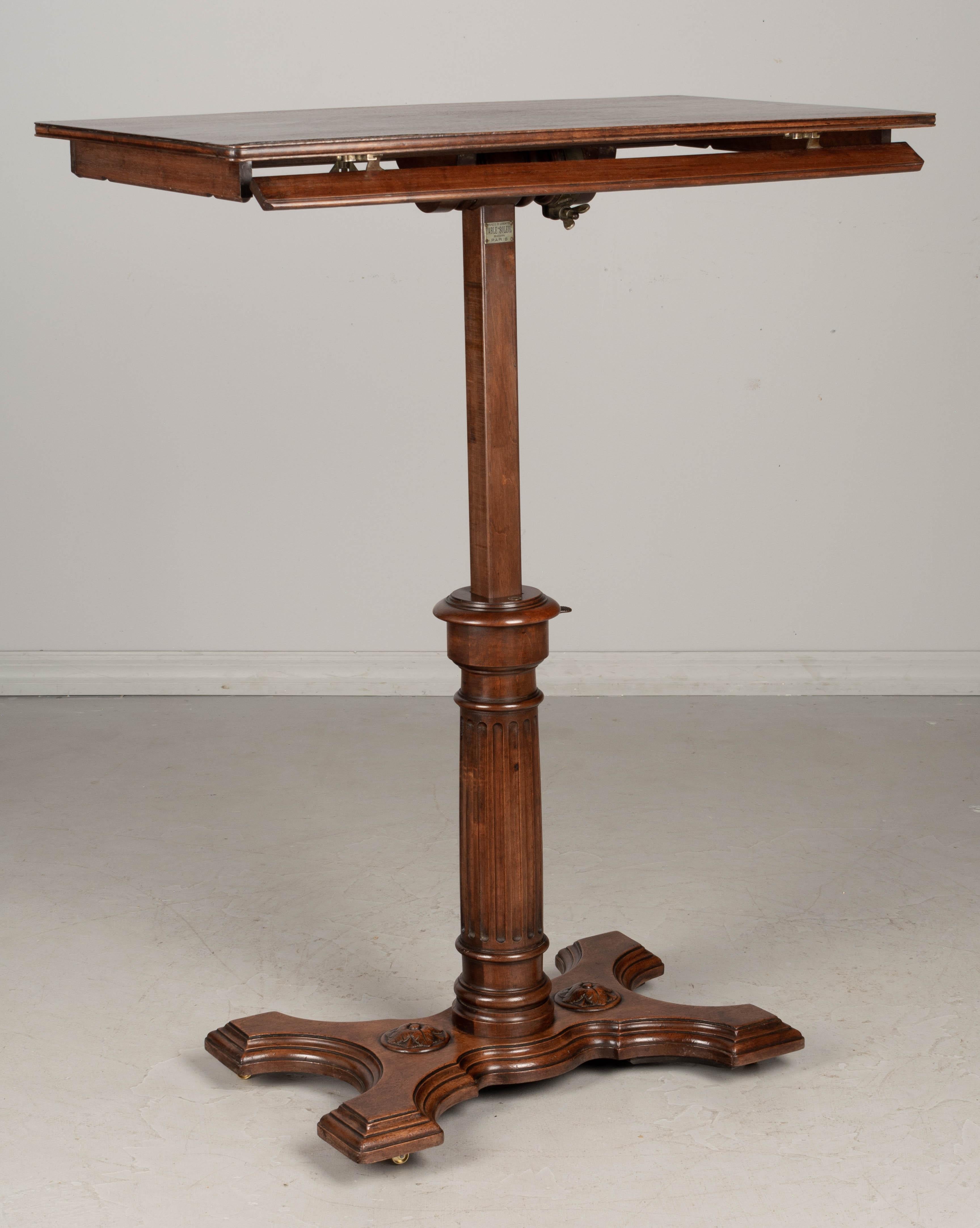 French 19th Century Adjustable Writing Table, or Easel