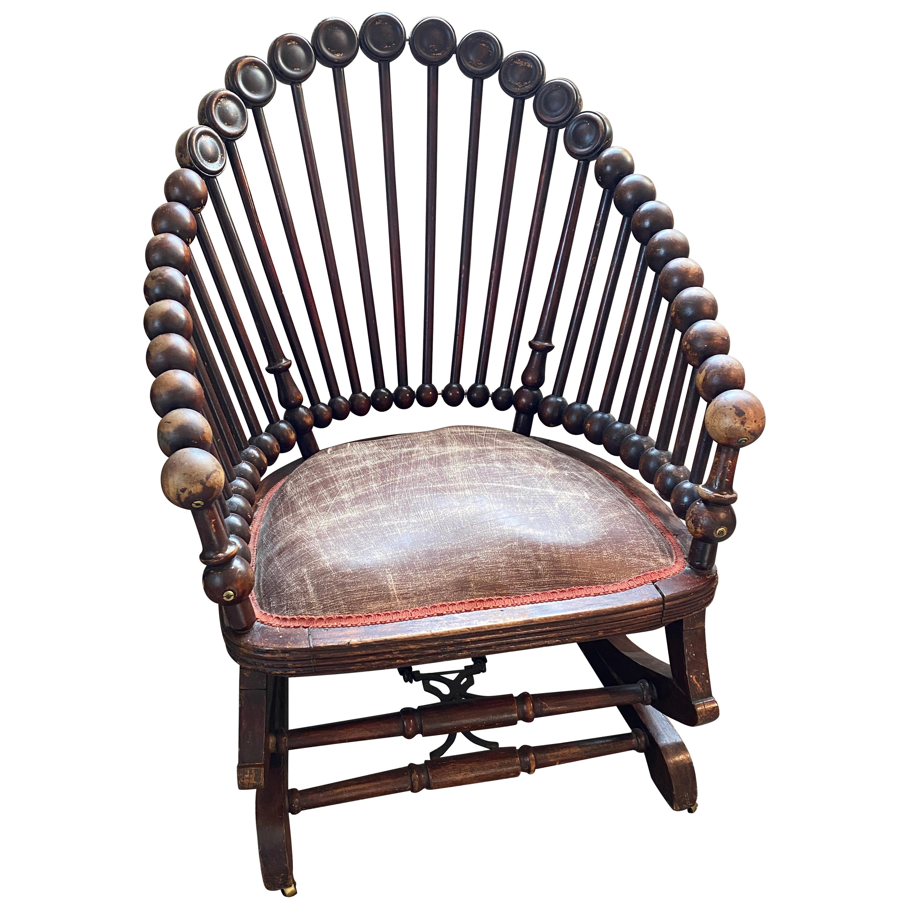 Final Closing March 31!  19th Century George Hunzinger Lollipop Rocking Chair  For Sale