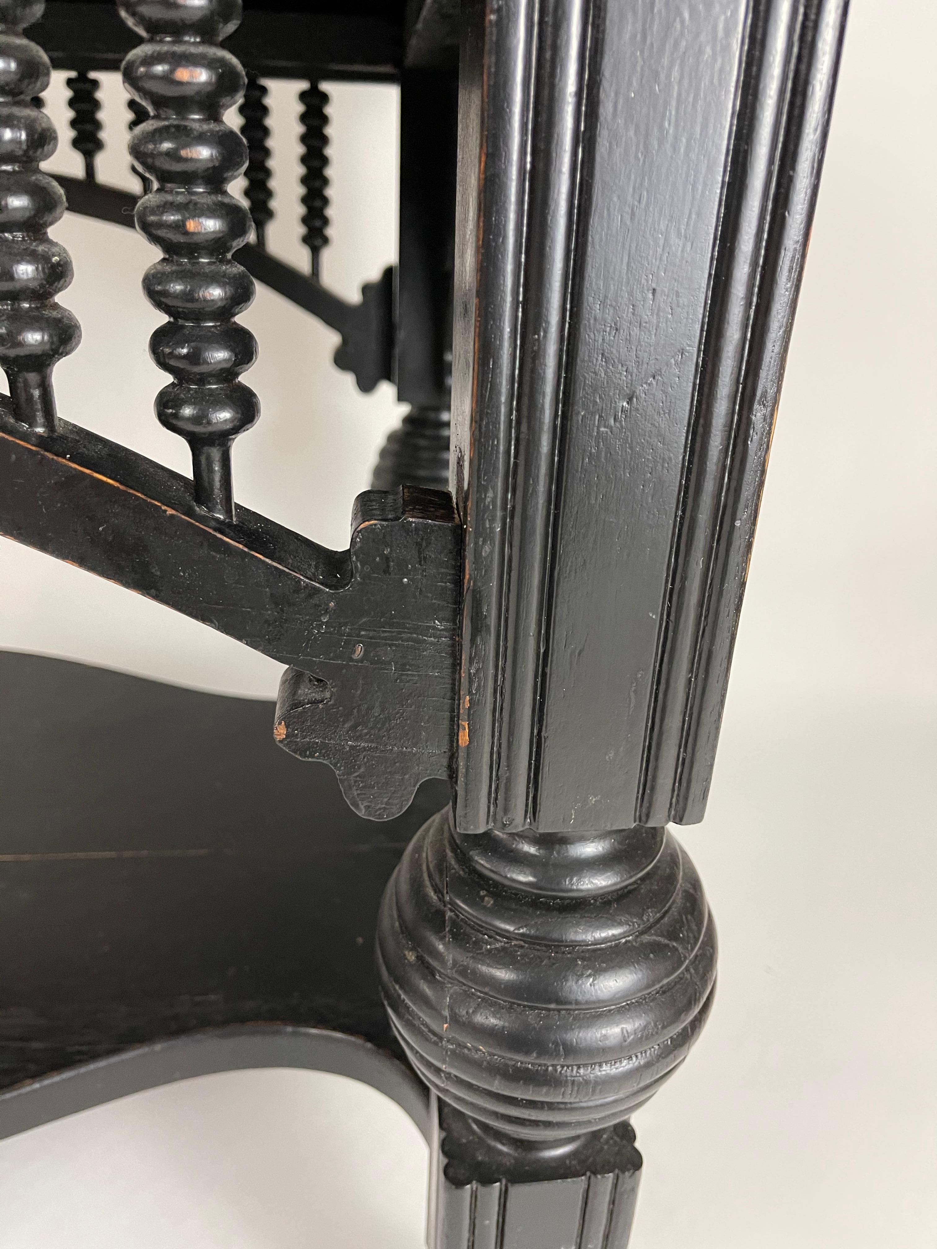 19th Century Aesthetic Movement Black Painted Table 4