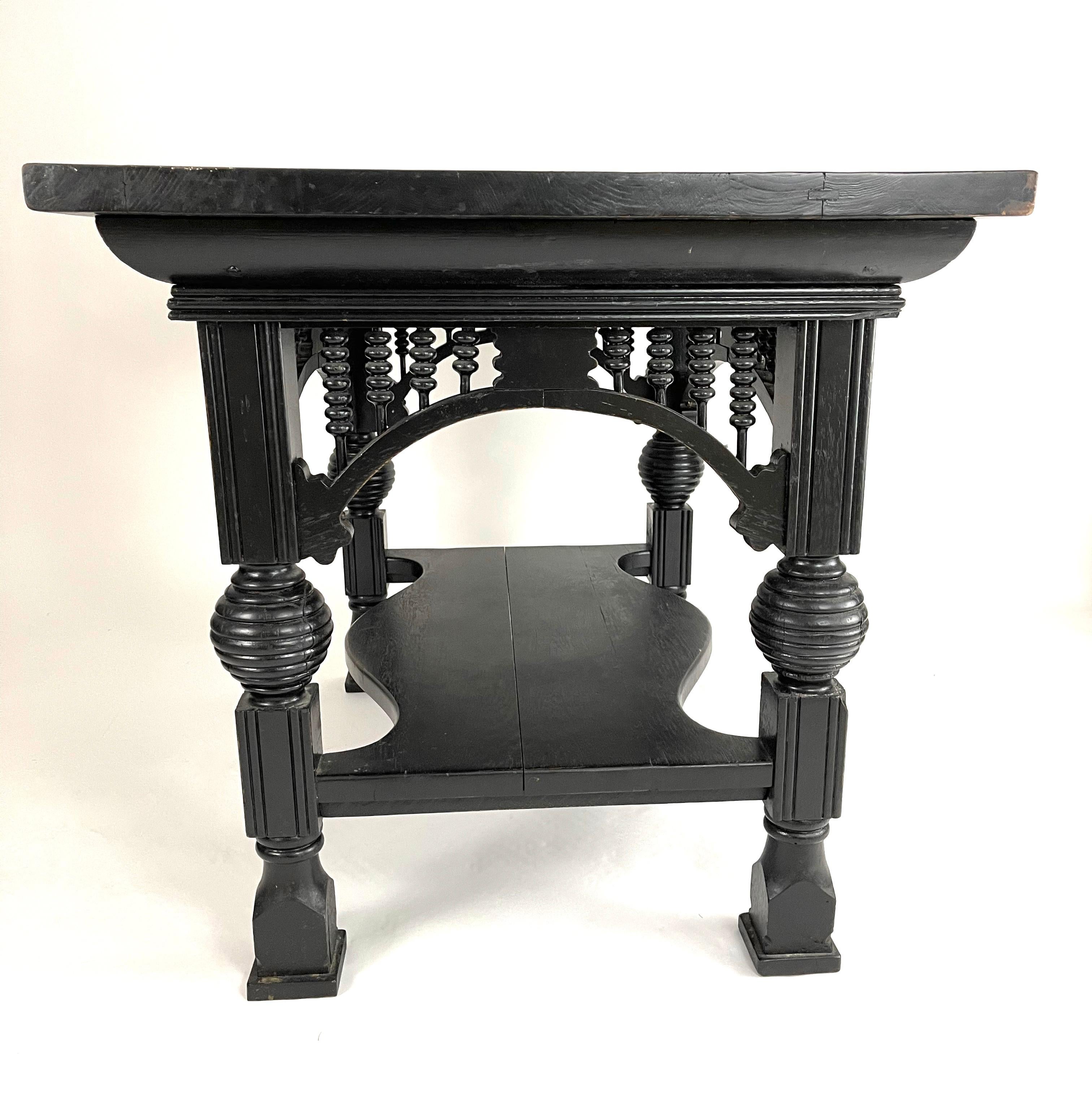 American 19th Century Aesthetic Movement Black Painted Table
