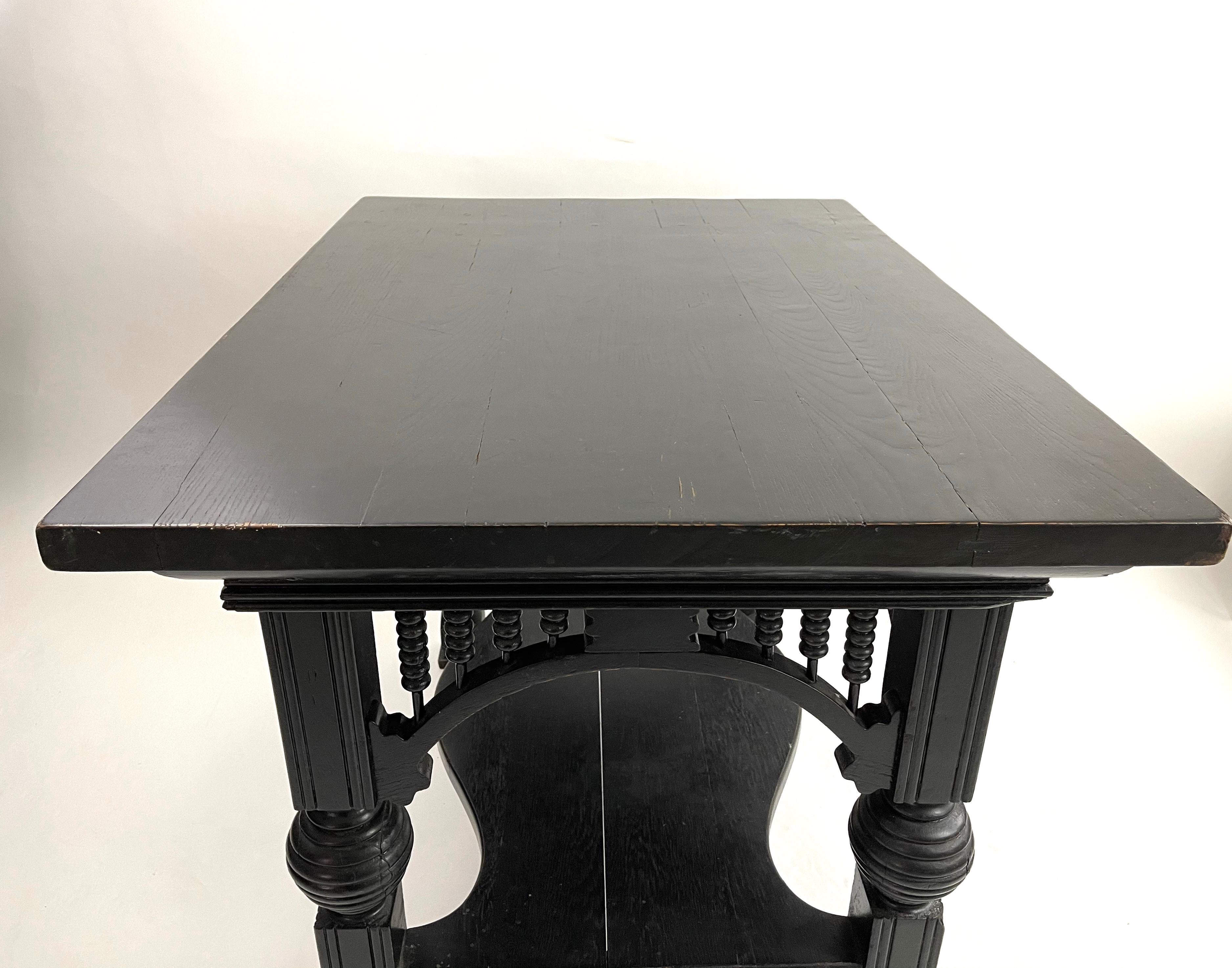19th Century Aesthetic Movement Black Painted Table In Good Condition In Essex, MA
