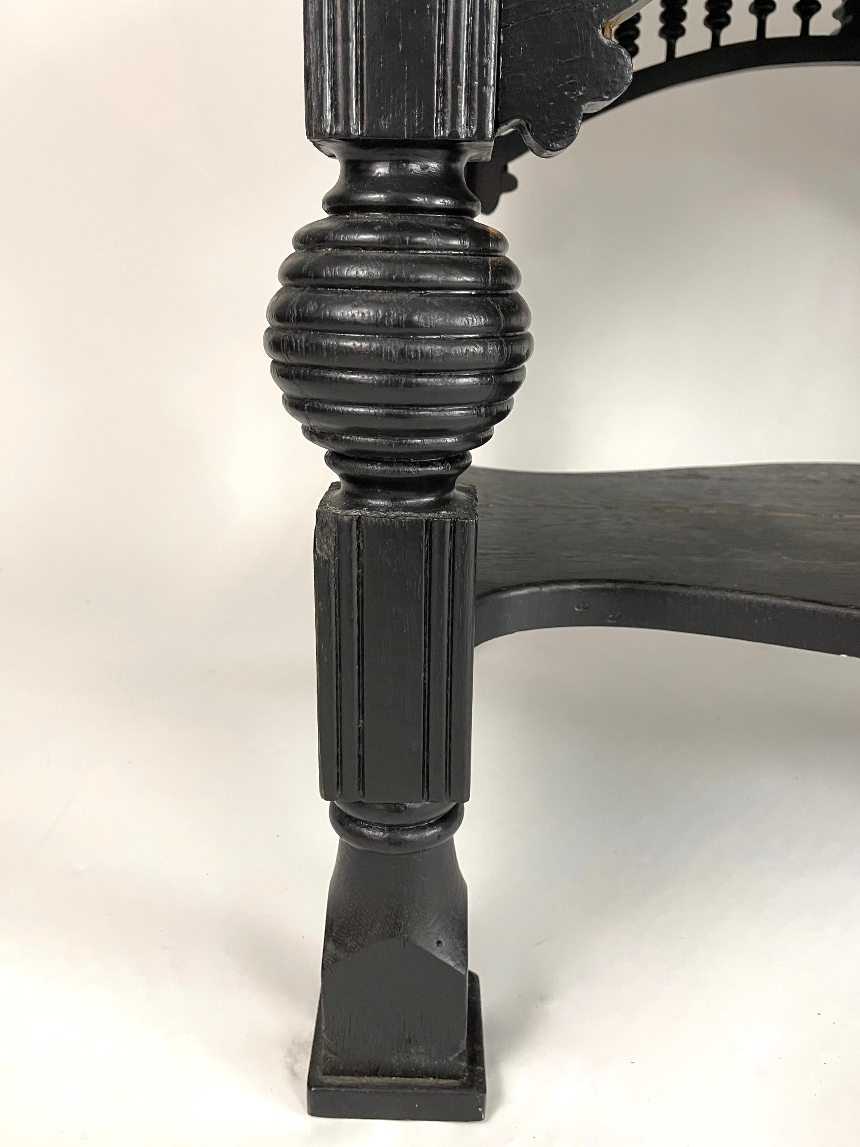 Oak 19th Century Aesthetic Movement Black Painted Table