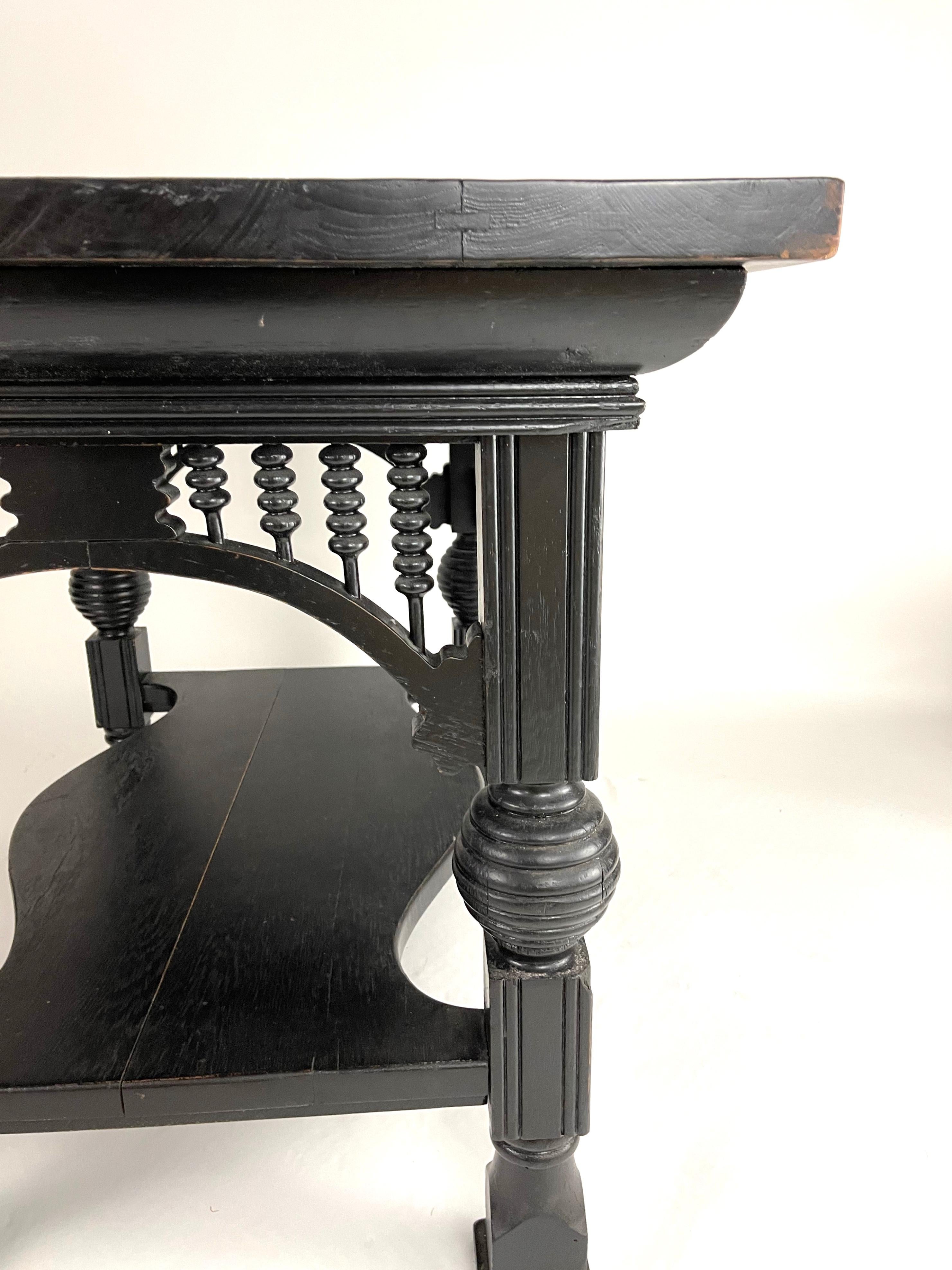 19th Century Aesthetic Movement Black Painted Table 1