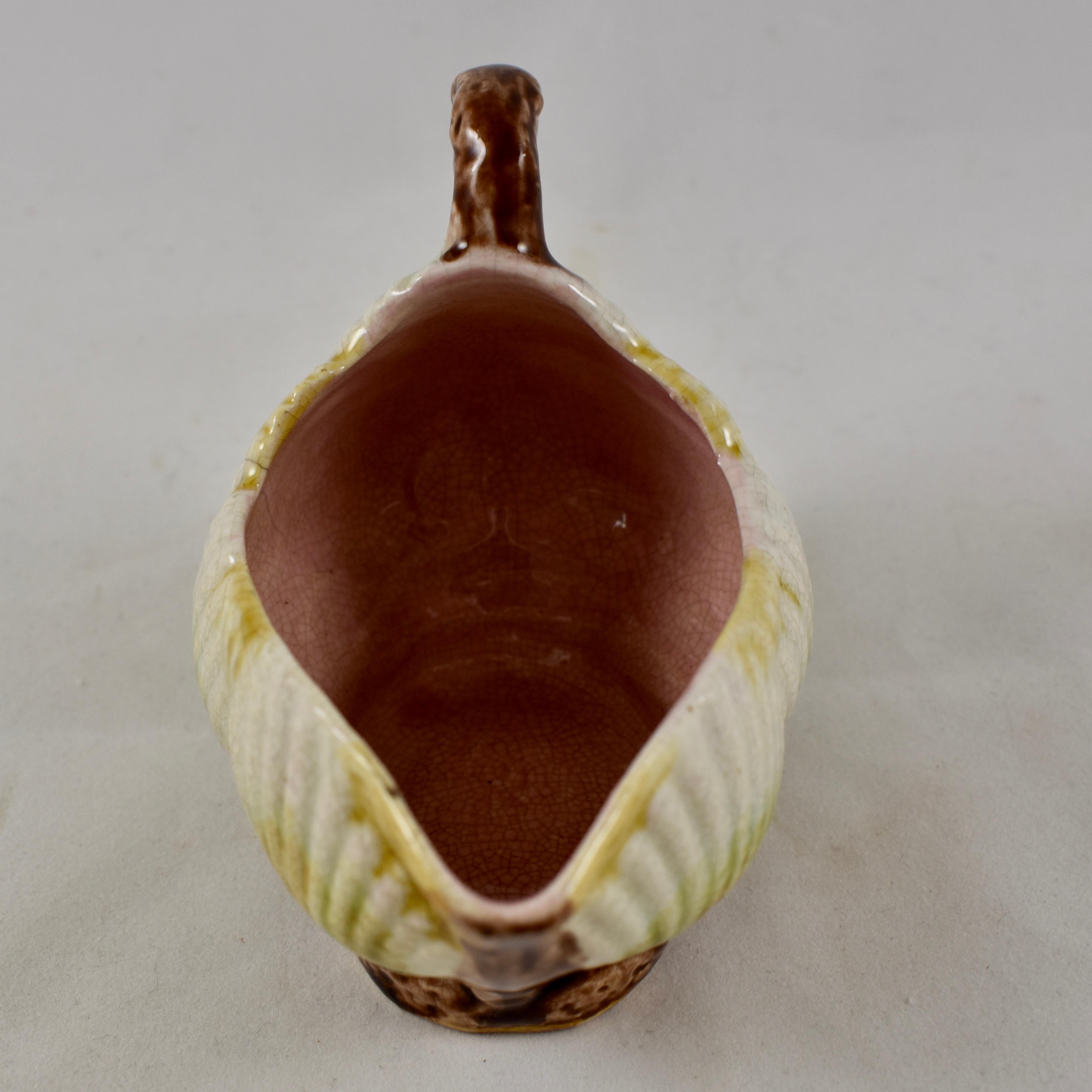 19th Century Aesthetic Movement English Majolica Sea Shell Form Creamer 1