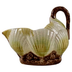 19th Century Aesthetic Movement English Majolica Sea Shell Form Creamer