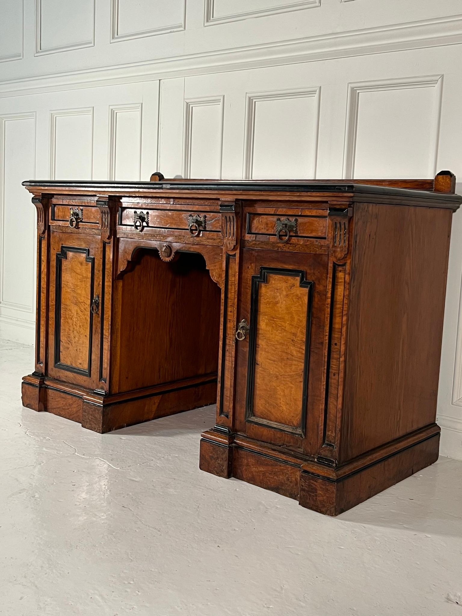 English 19th Century Aesthetic Movement Kneehole Desk For Sale