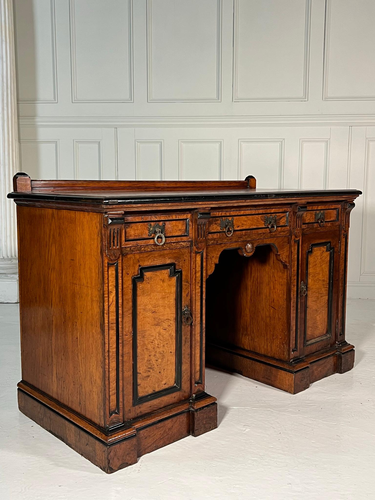 19th Century Aesthetic Movement Kneehole Desk For Sale 1
