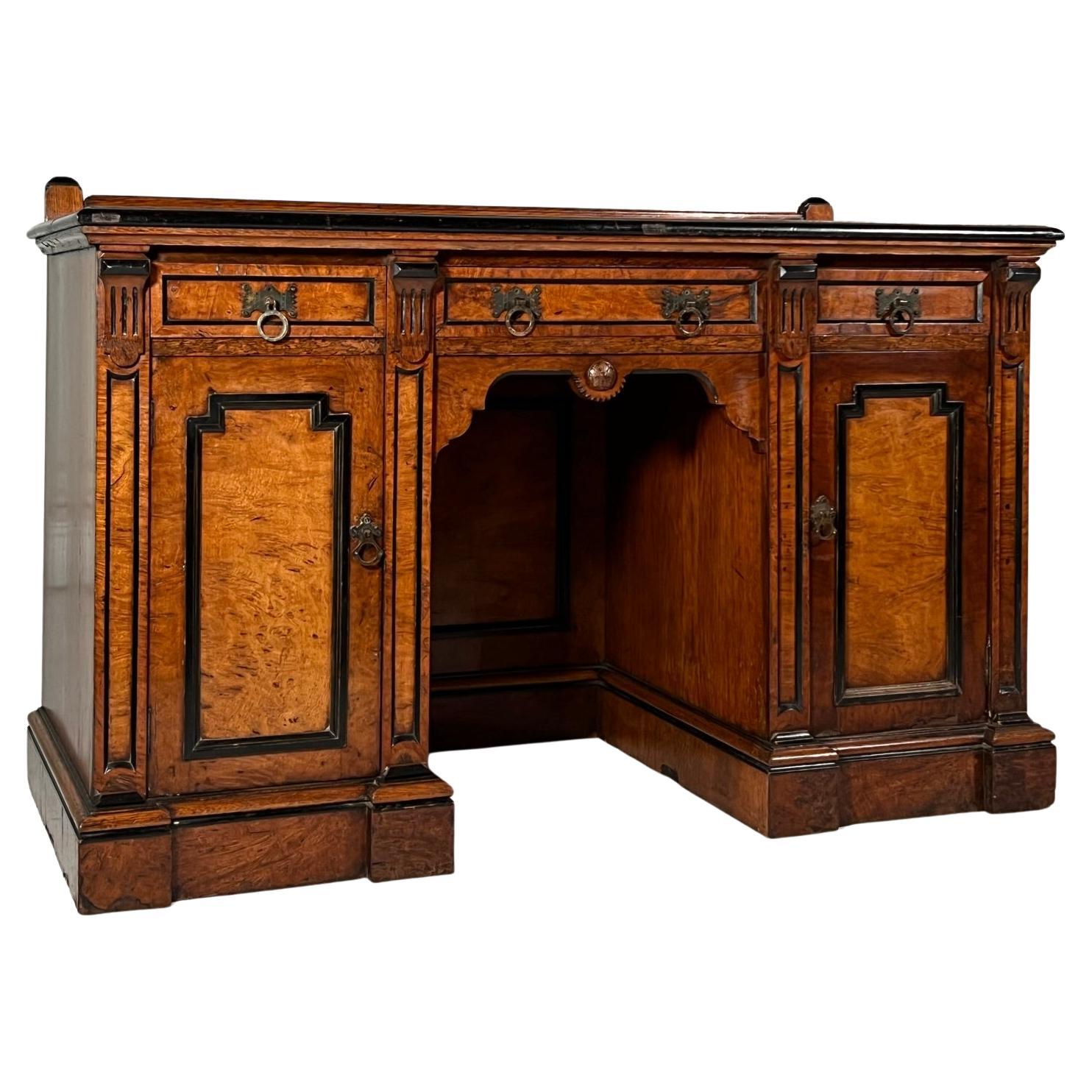 19th Century Aesthetic Movement Kneehole Desk For Sale