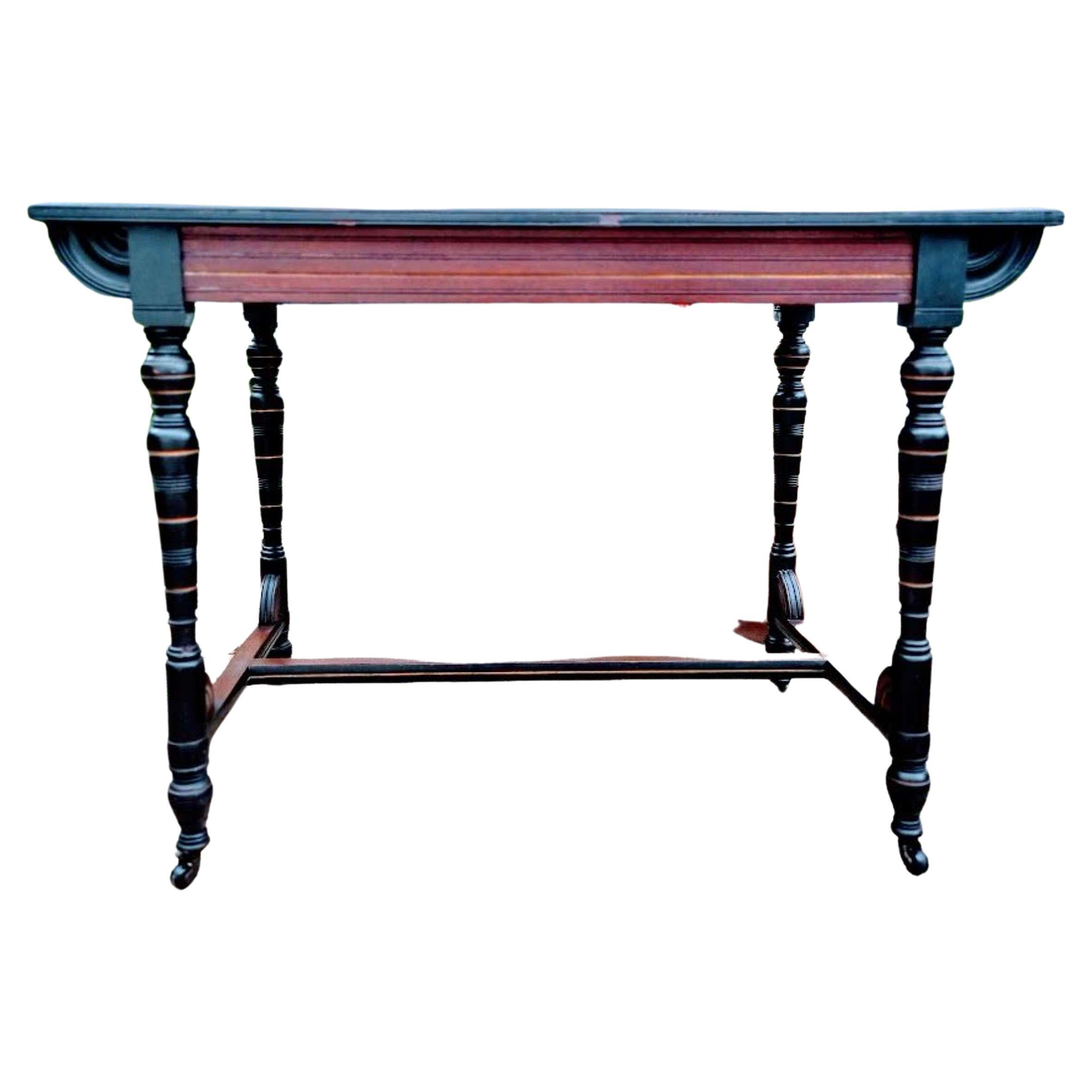 19th Century Aesthetic Movement, Parcel Gilt and Ebonized Side Table