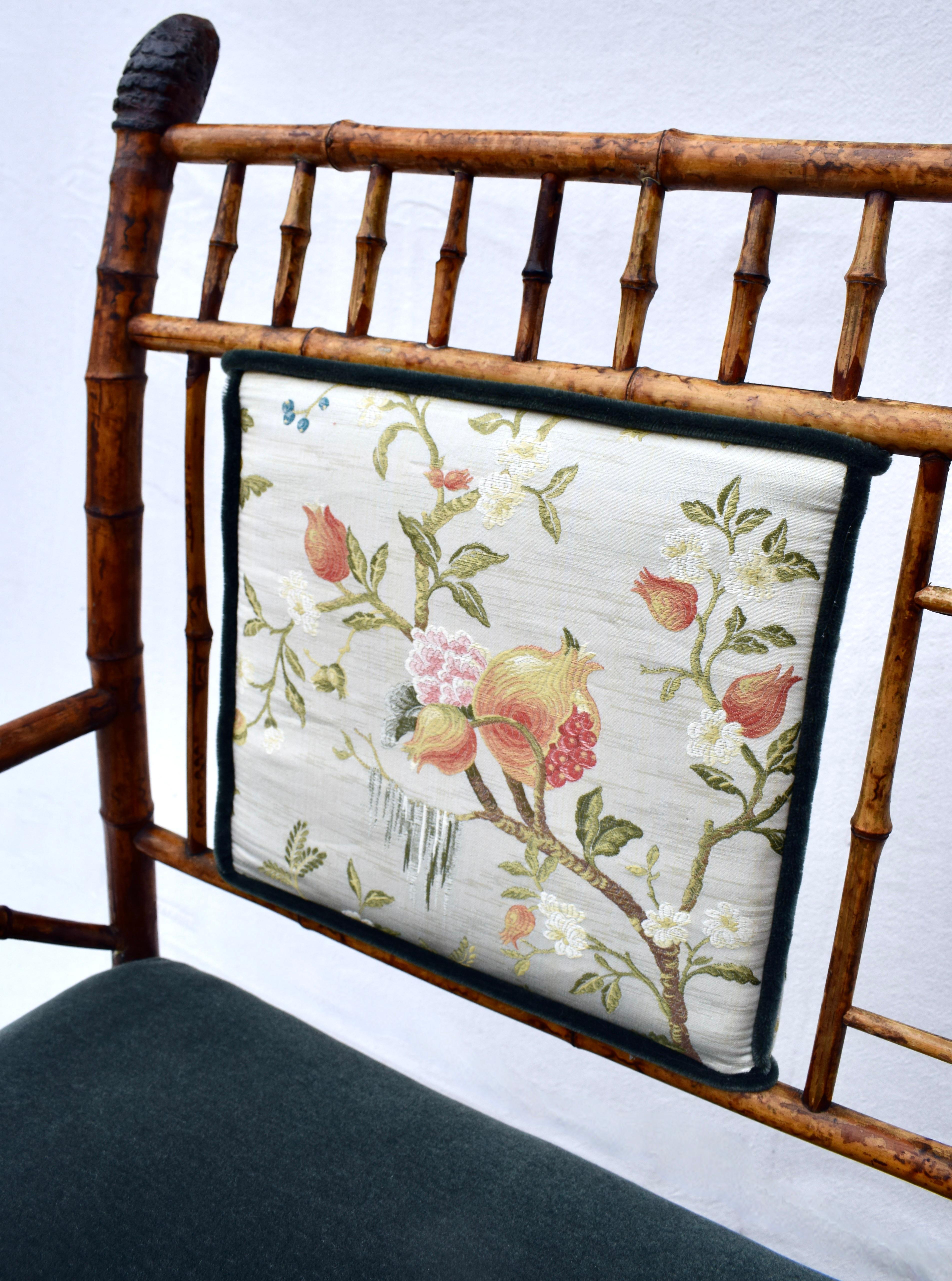 19th Century Aesthetic Movement Tortoise Bamboo Settee For Sale 2