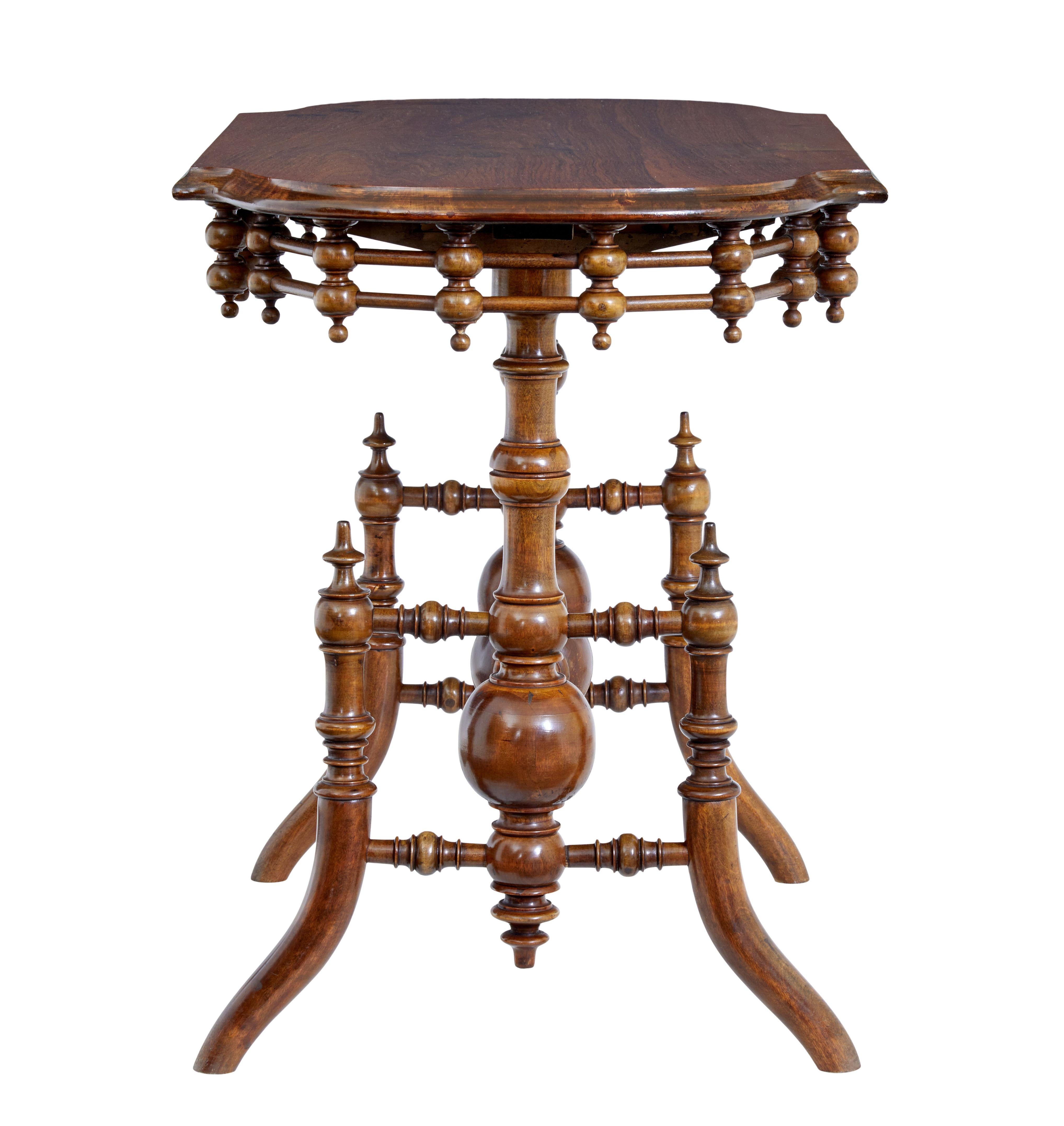 Carved 19th Century aesthetic movement walnut table