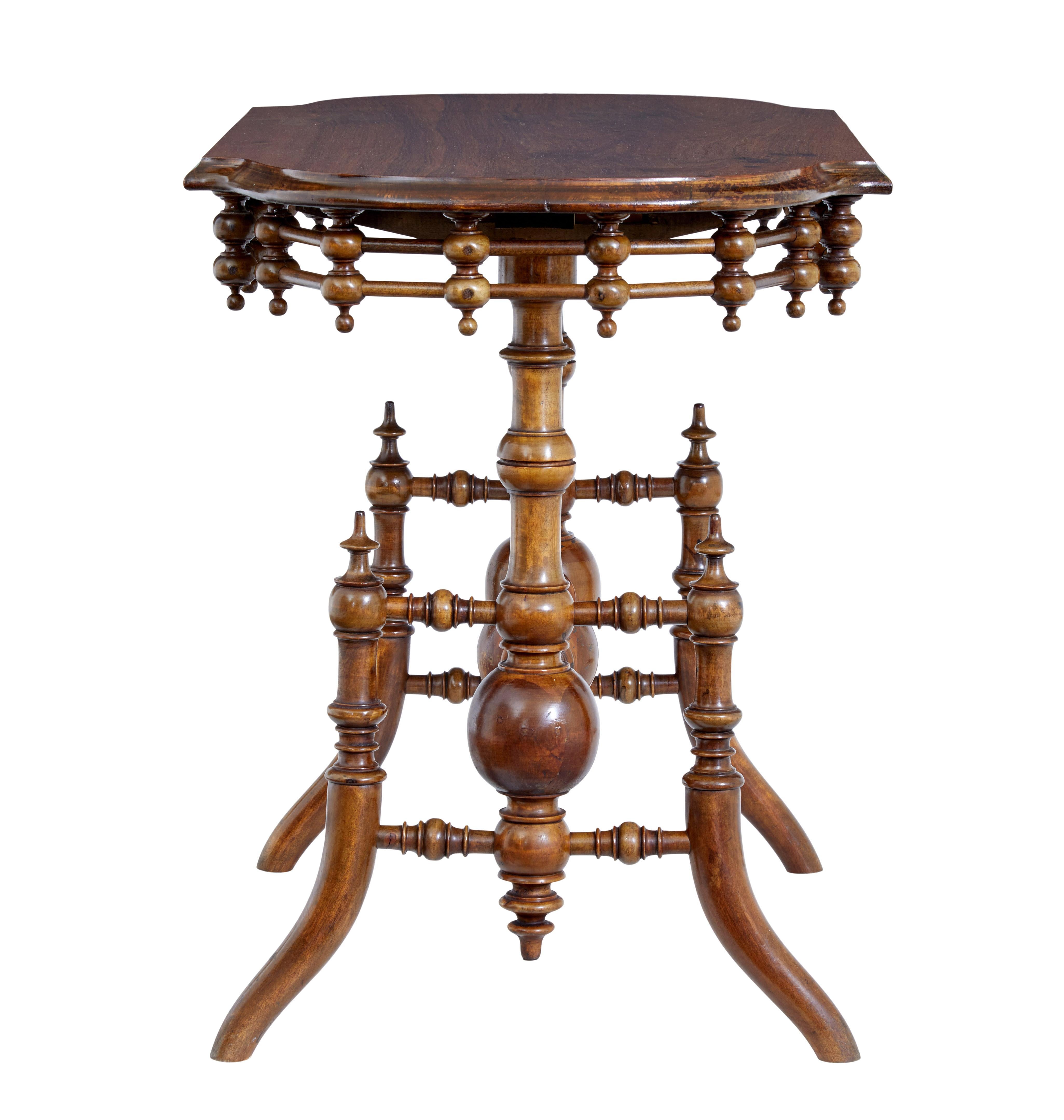 19th Century aesthetic movement walnut table In Fair Condition In Debenham, Suffolk