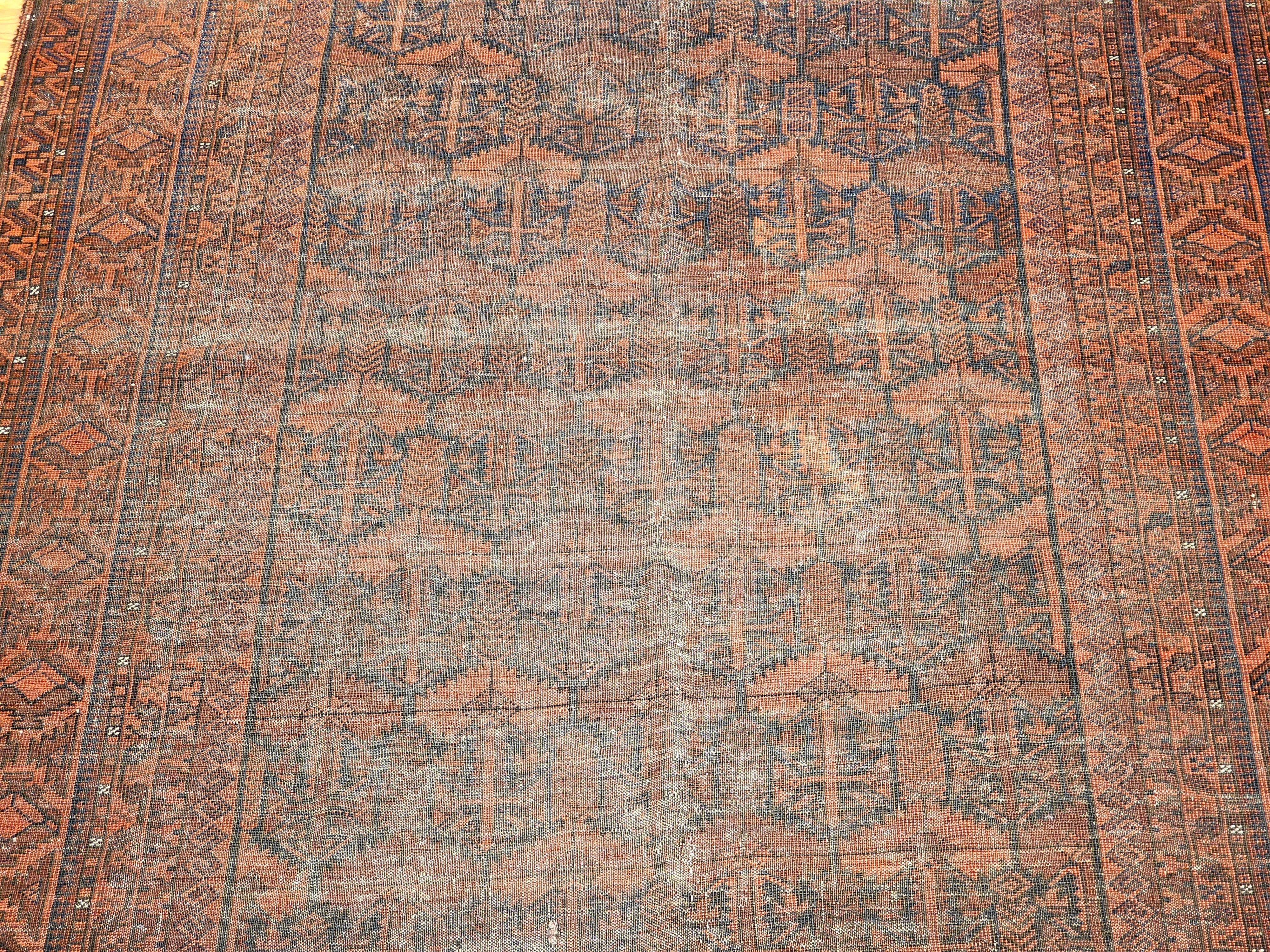 Tapis de galerie afghan du 19e siècle à motif géométrique sur toute sa surface en vente 1