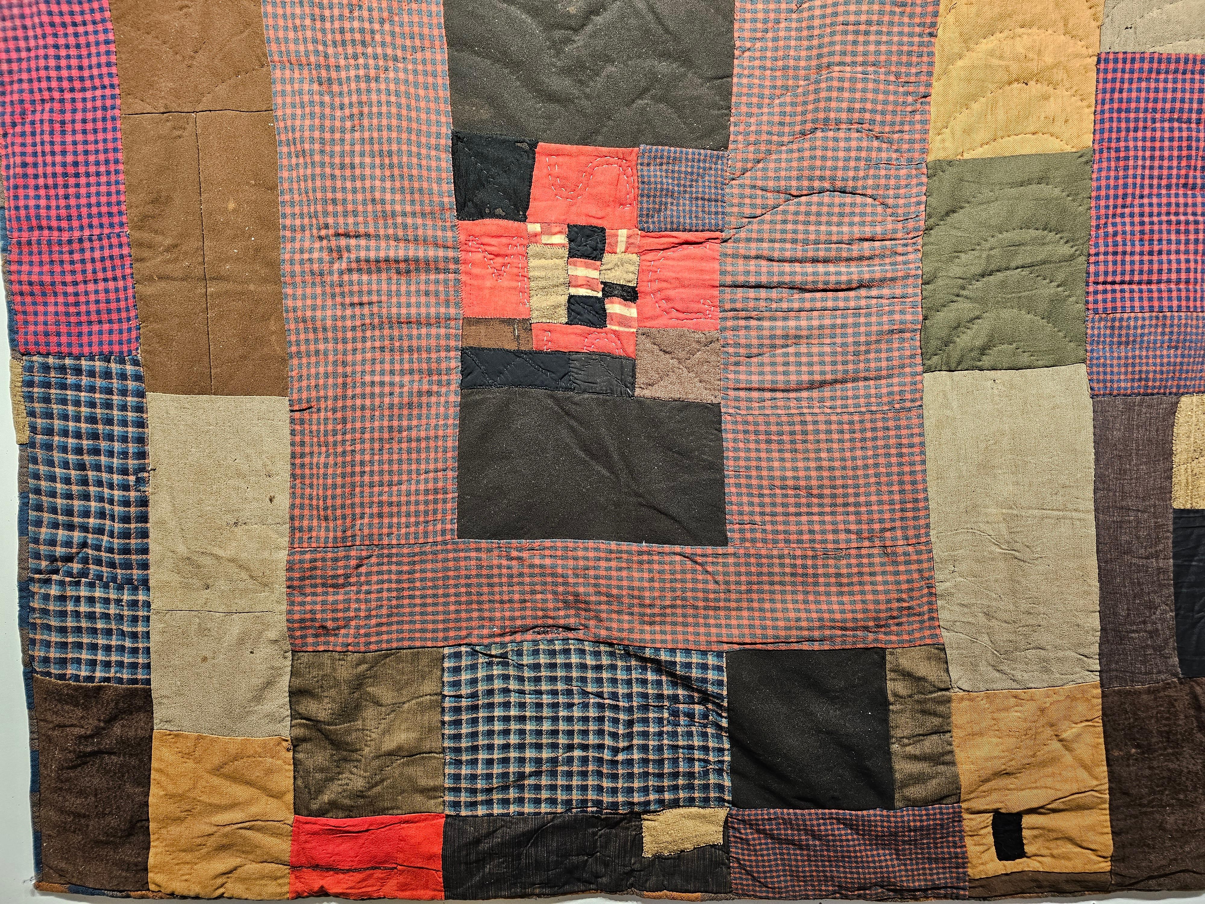 19th Century African American Southern Quilt Possibly of Gee’s Bend, Alabama In Good Condition In Barrington, IL