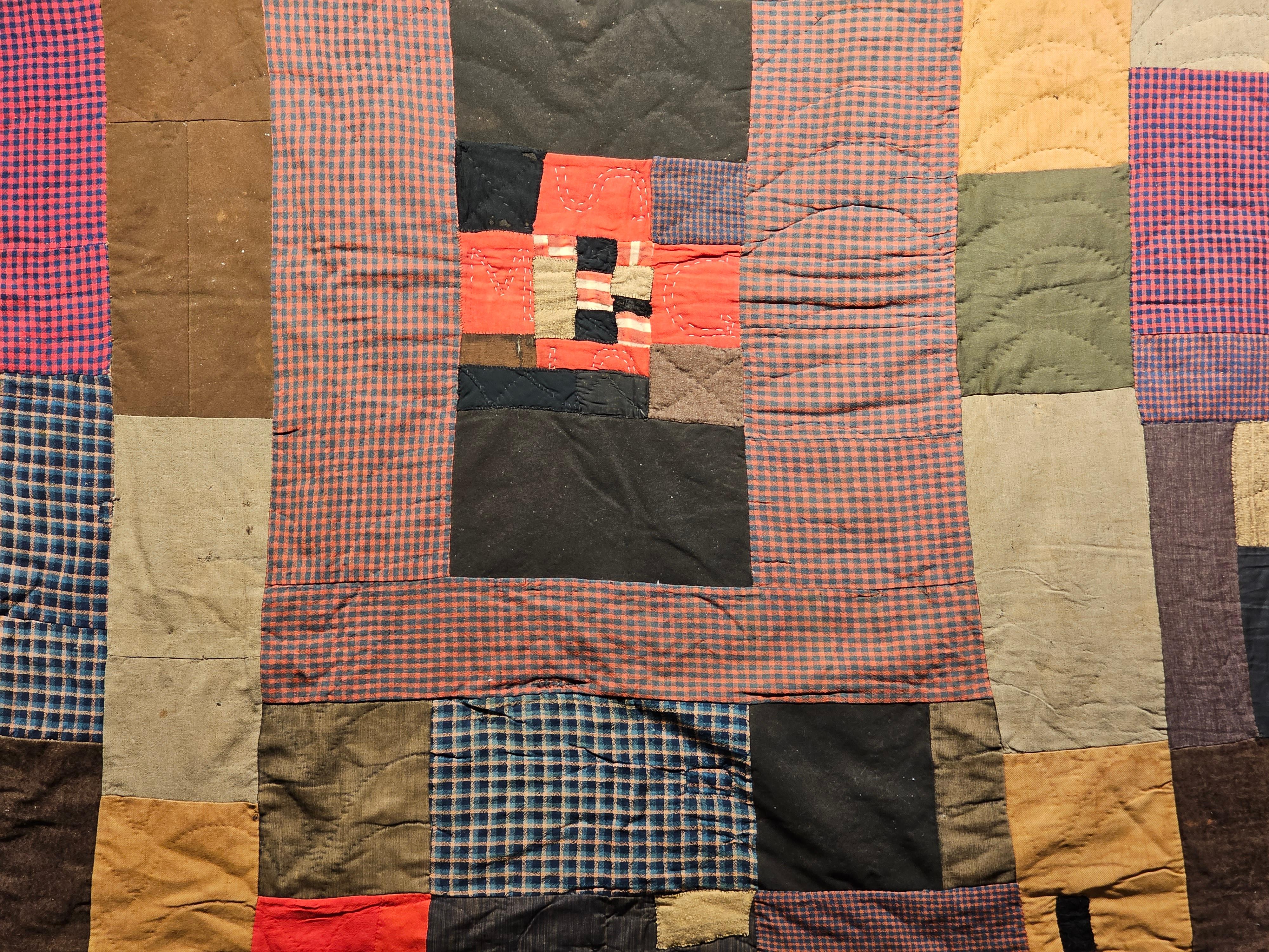 Wool 19th Century African American Southern Quilt Possibly of Gee’s Bend, Alabama