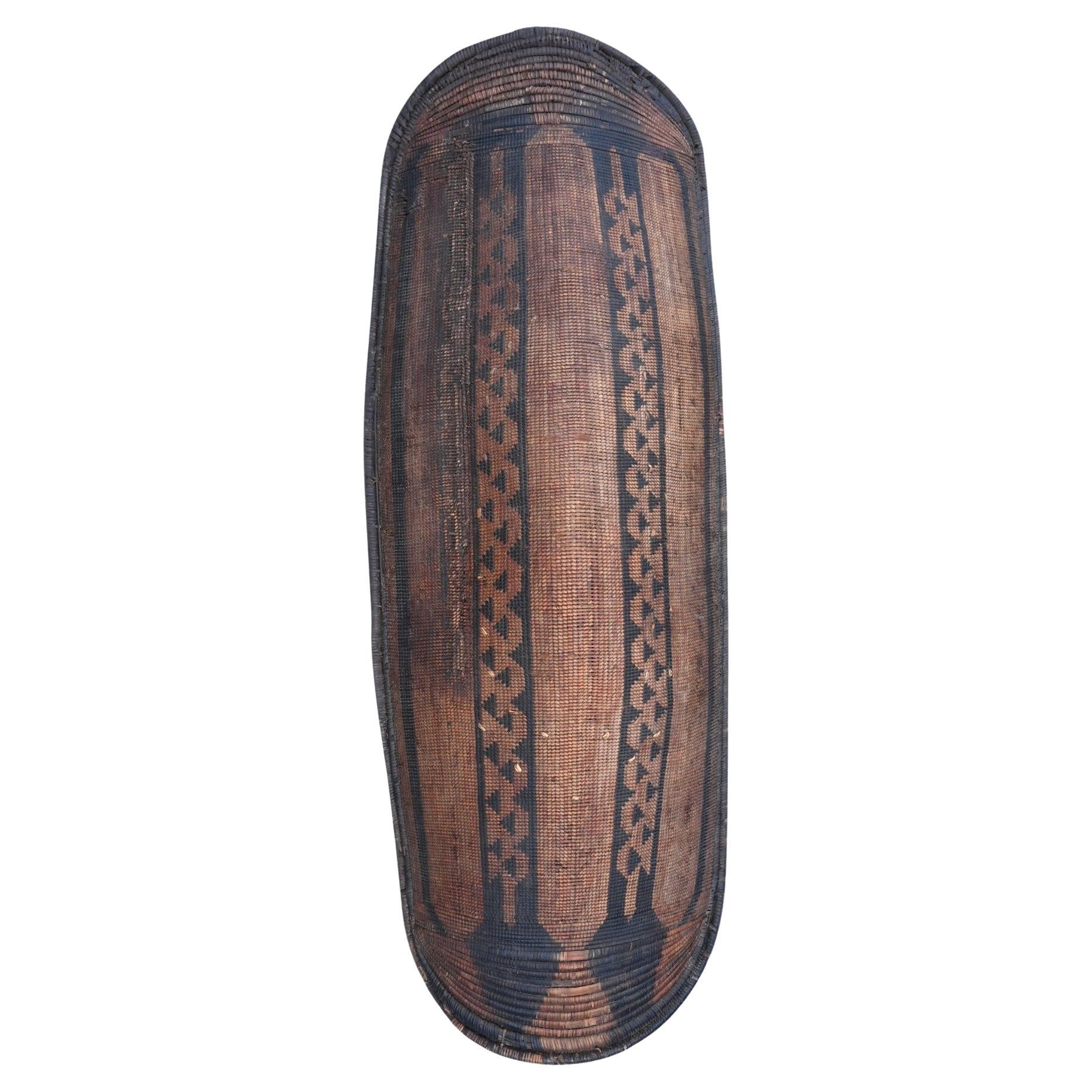 siglo XIX  Escudo africano de mimbre de la tribu Ngombe/Doko, zona de Ubangi RDC
