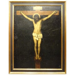19th Century after Spanish Painter Velazquez Christ Oil on Canvas and Wood Frame