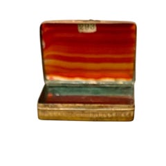 19th Century Agate and Dore Bronze Snuff Box