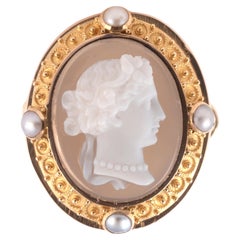 19th Century Agate Cameo Of A Lady Ring