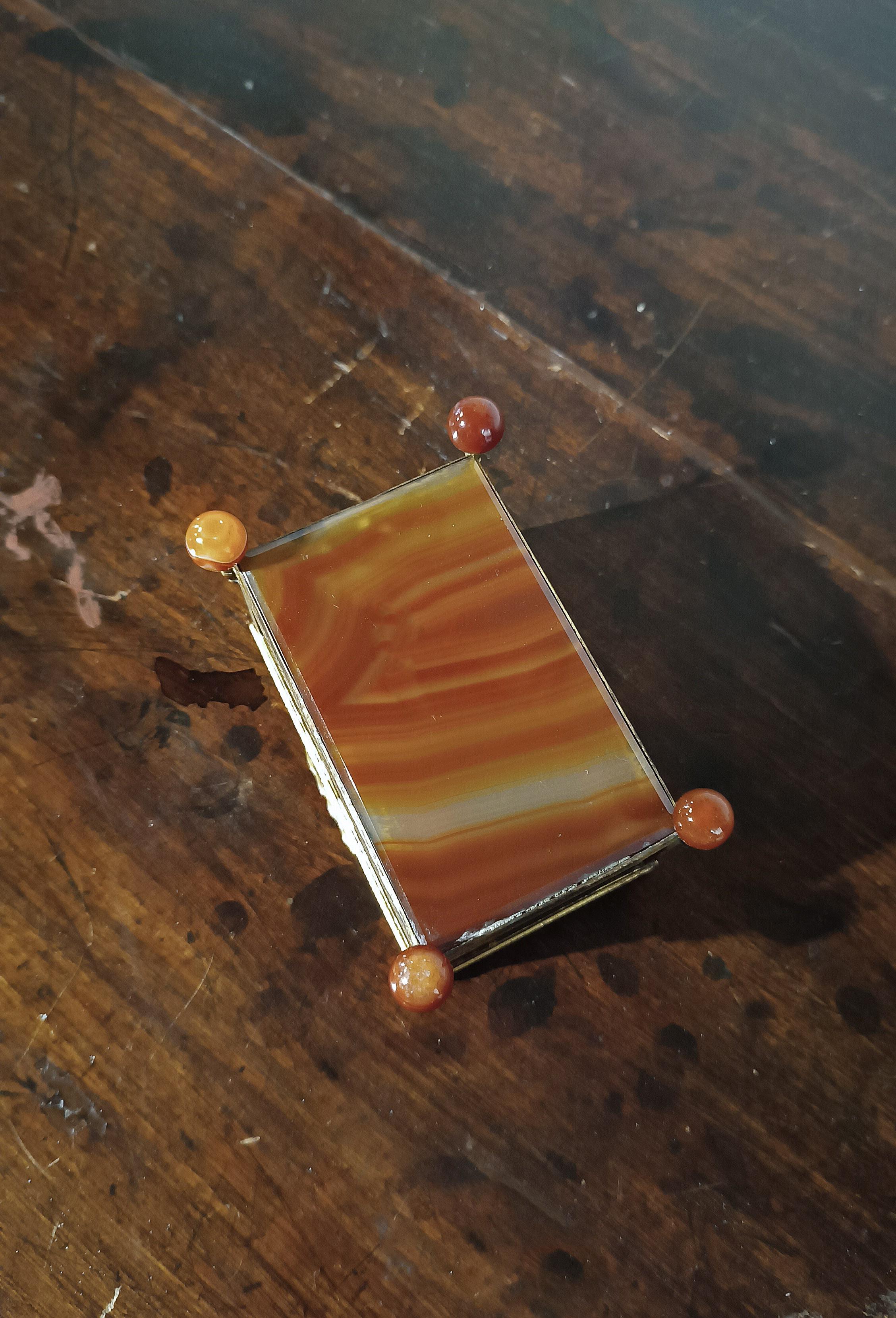 boîte à bijoux en agate du 19e siècle en vente 2