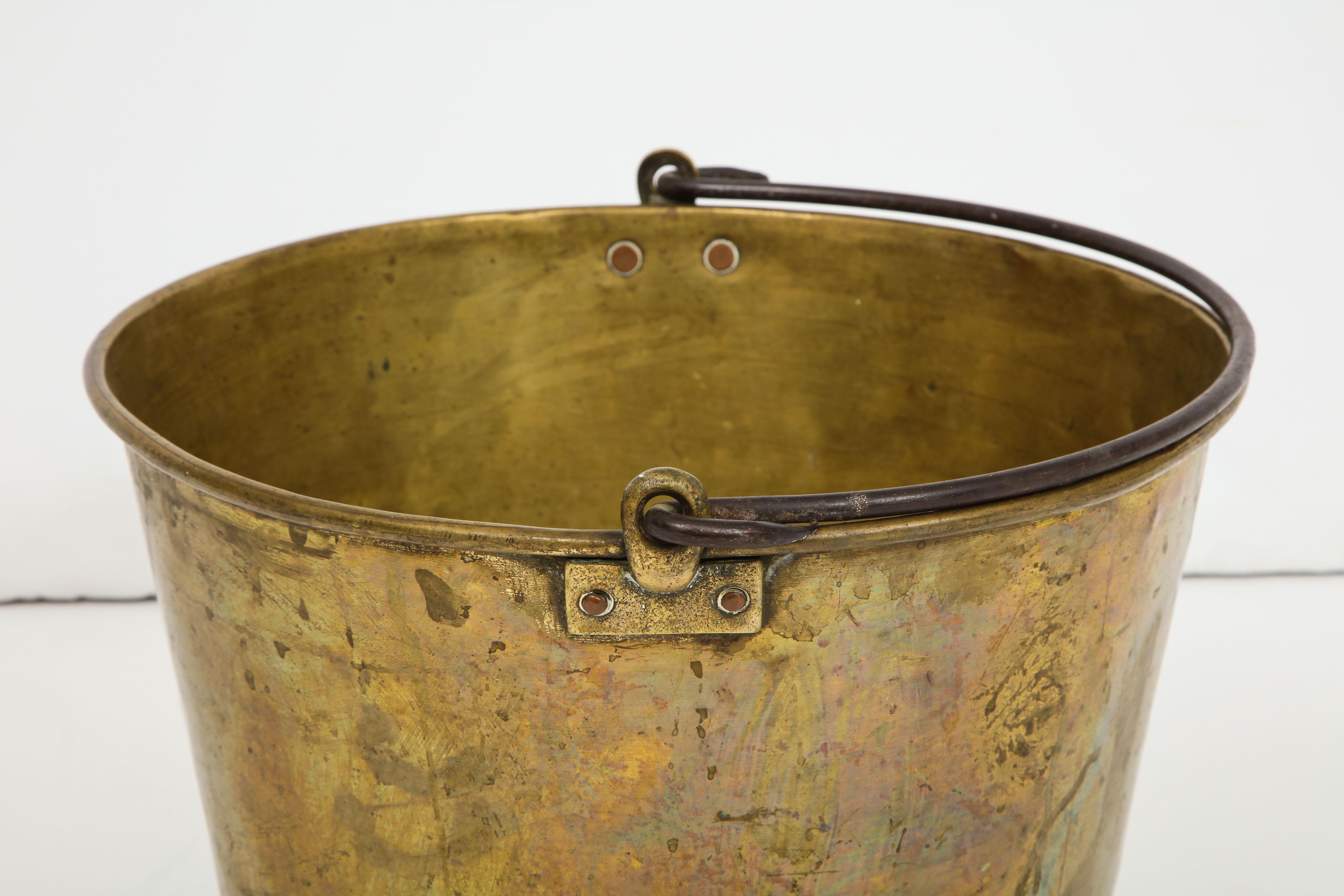19th Century Aged Brass Cauldron  5