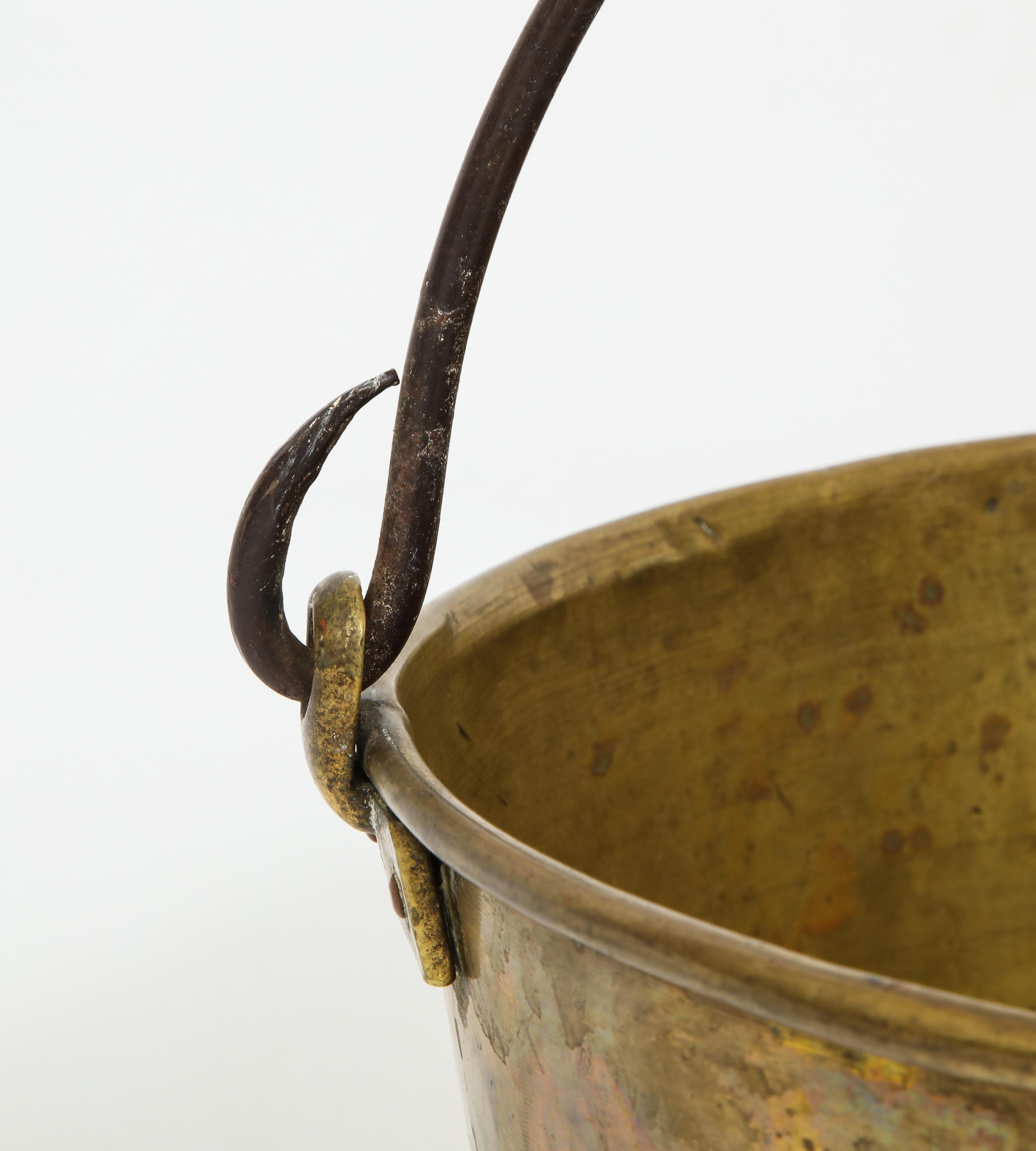 19th Century Aged Brass Cauldron  6