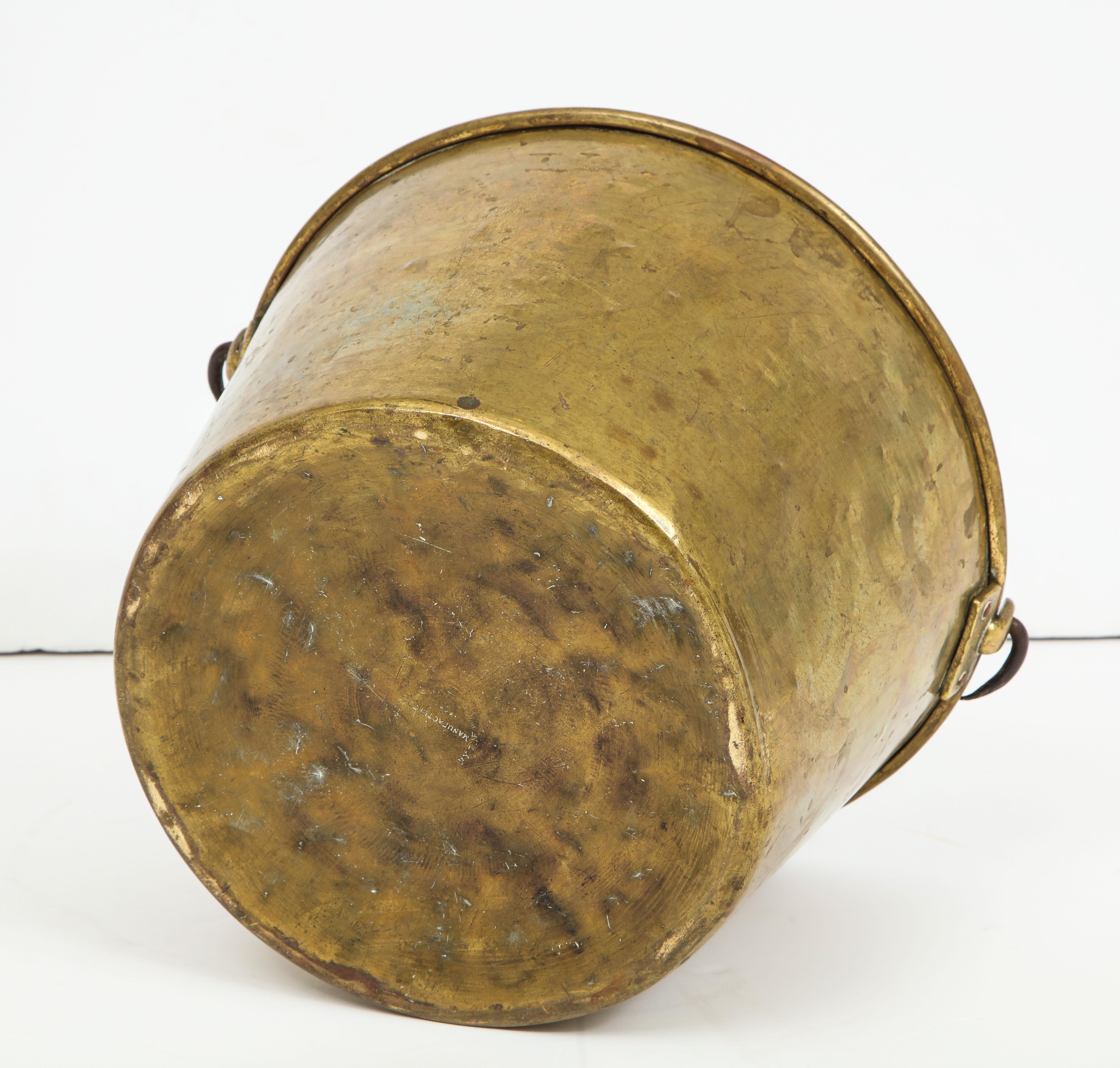 19th Century Aged Brass Cauldron  1