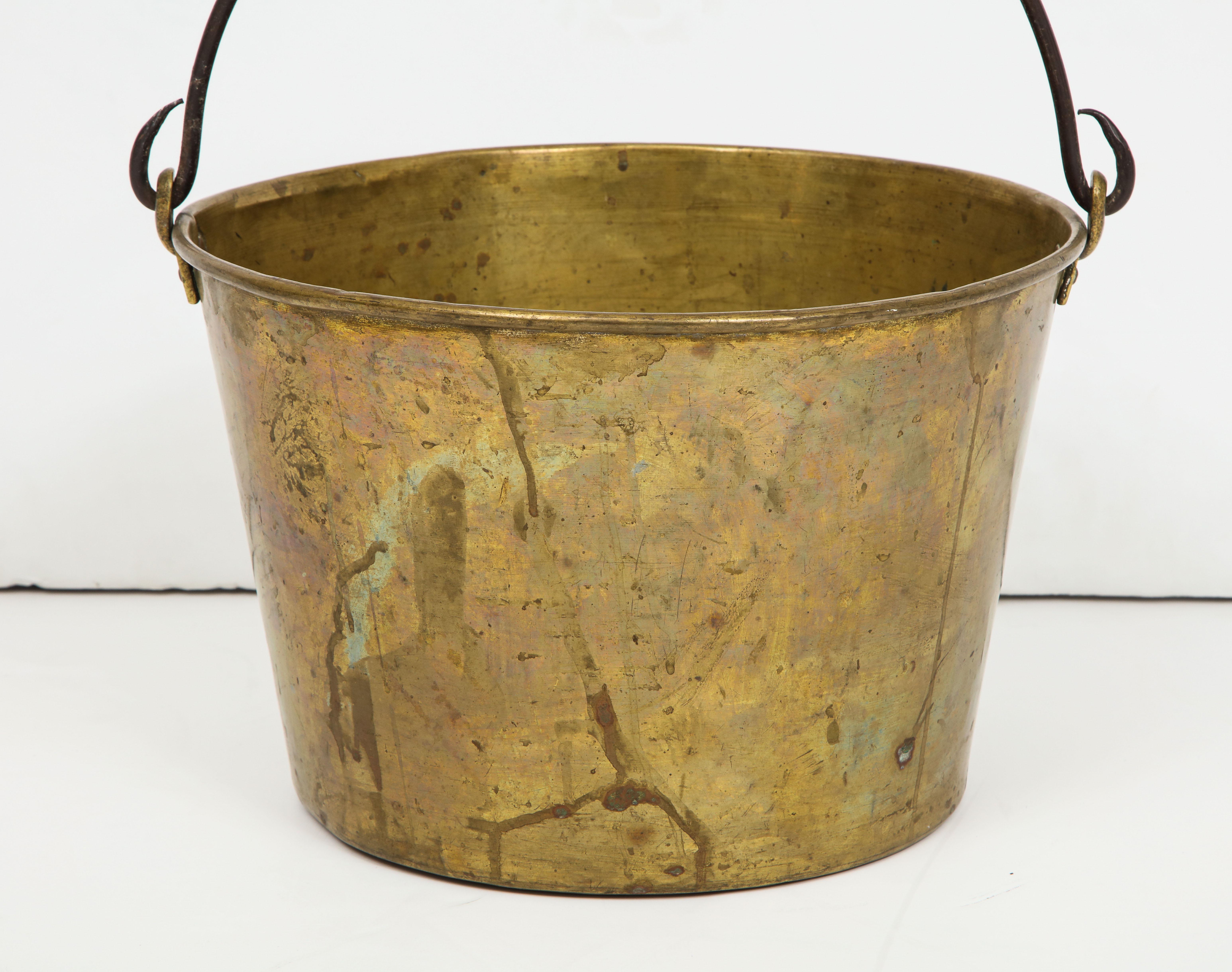 19th Century Aged Brass Cauldron  3