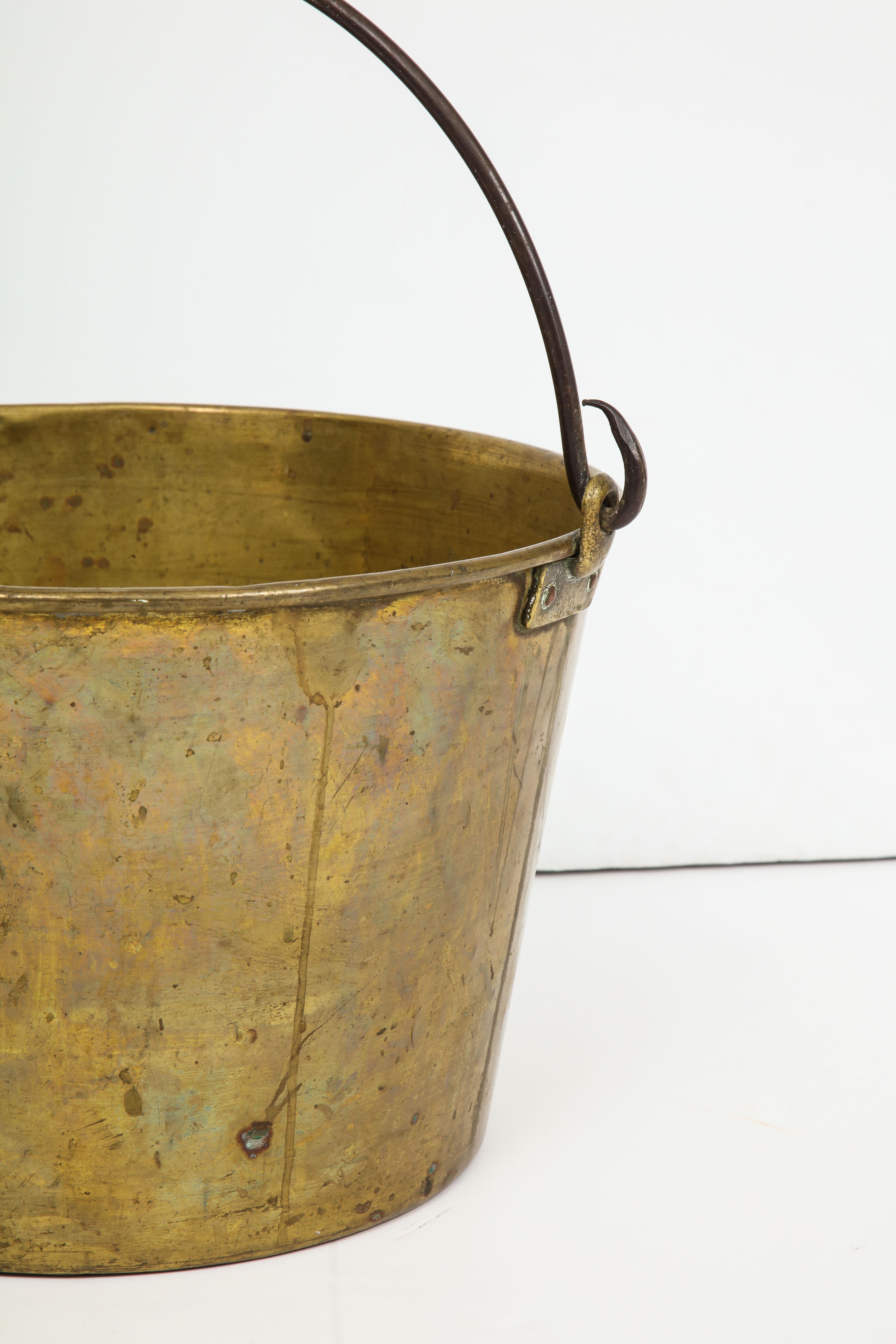 19th Century Aged Brass Cauldron  4