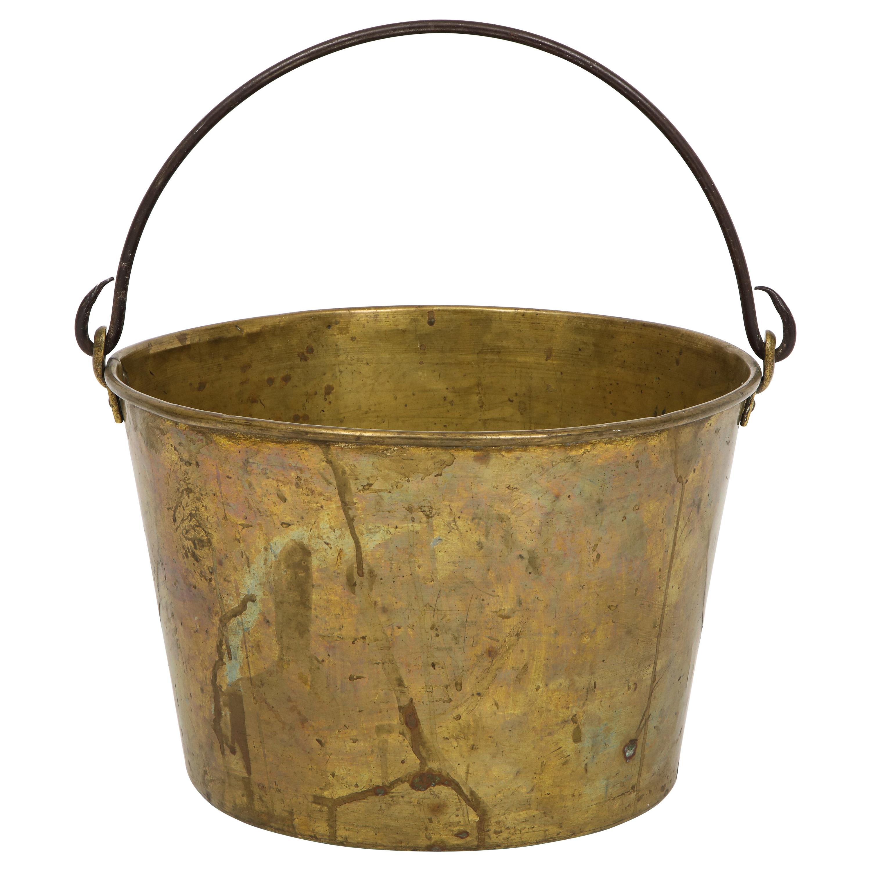 19th Century Aged Brass Cauldron 