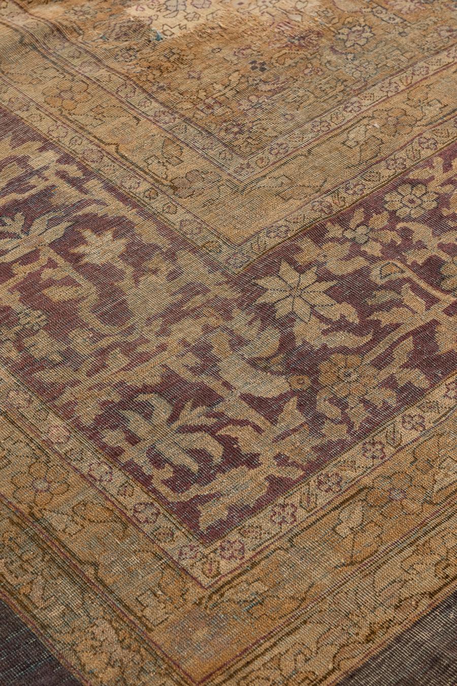 Indian 19th Century Antique Agra Rug  For Sale