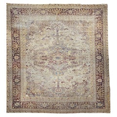 19th Century Agra Rug, Wool with Vegetable Dyes, Medallion Design, 11’ 8” x 14’