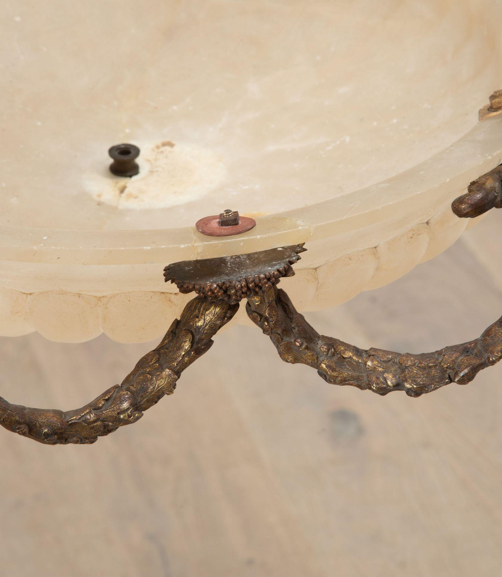 19th Century Alabaster and Bronze Plafonnier For Sale 7