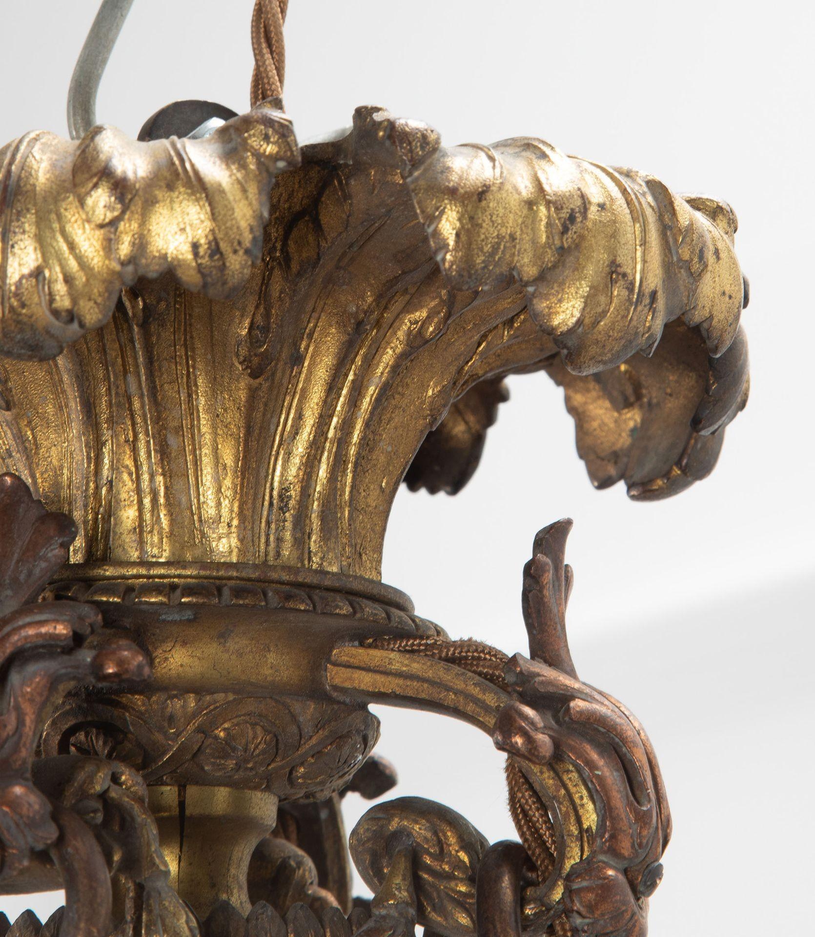 19th Century Alabaster and Bronze Plafonnier For Sale 9