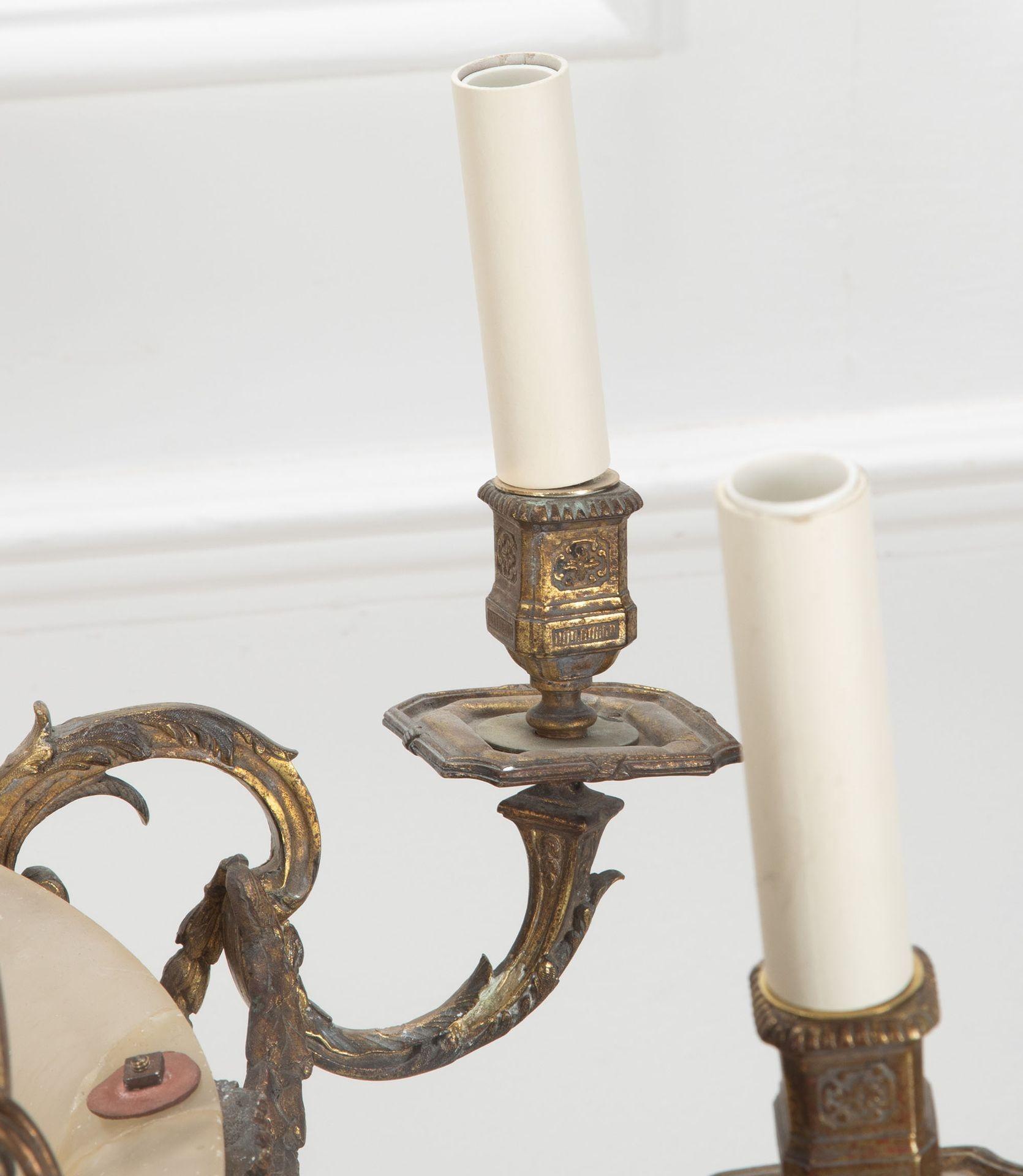 19th Century Alabaster and Bronze Plafonnier For Sale 2