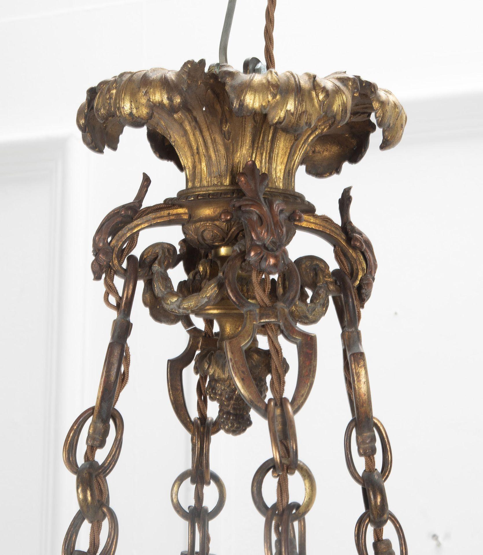 19th Century Alabaster and Bronze Plafonnier For Sale 5