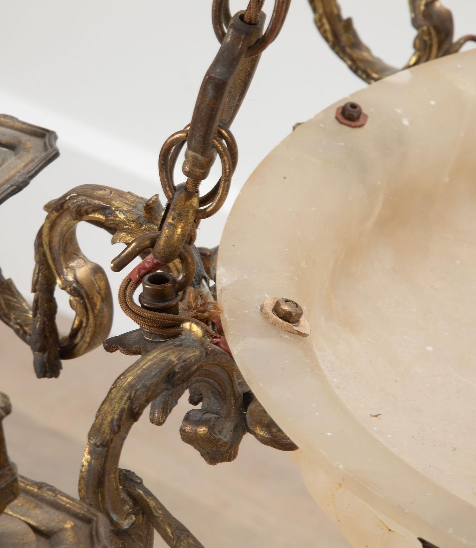 19th Century Alabaster and Bronze Plafonnier For Sale 6