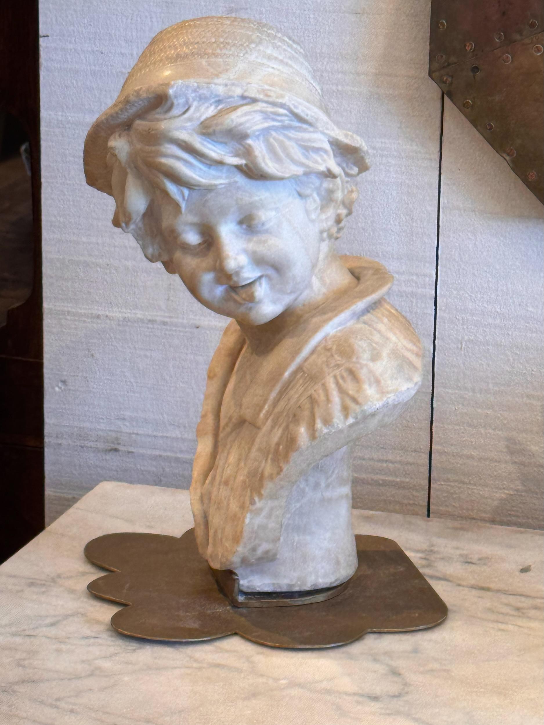 Busto in alabastro del XIX secolo In condizioni buone in vendita a Charlottesville, VA