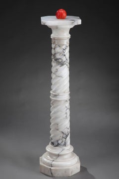 19th Century Alabaster Doric Pedestal