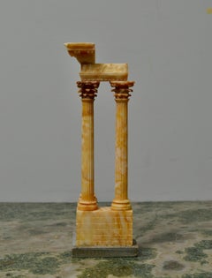 19th Century Alabaster Grand Tour Sculpture of the Temple Of Vespasian And Titus