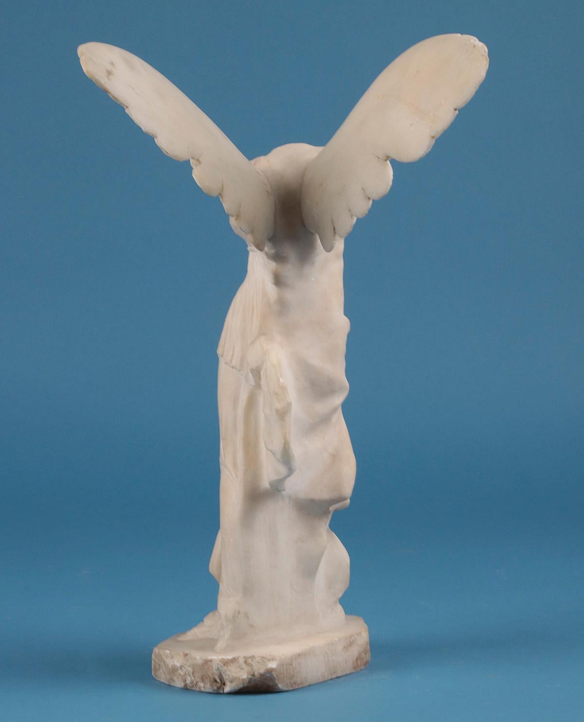 19th Century Alabaster Marble Statue Winged Victory of Nike Samothrace 4