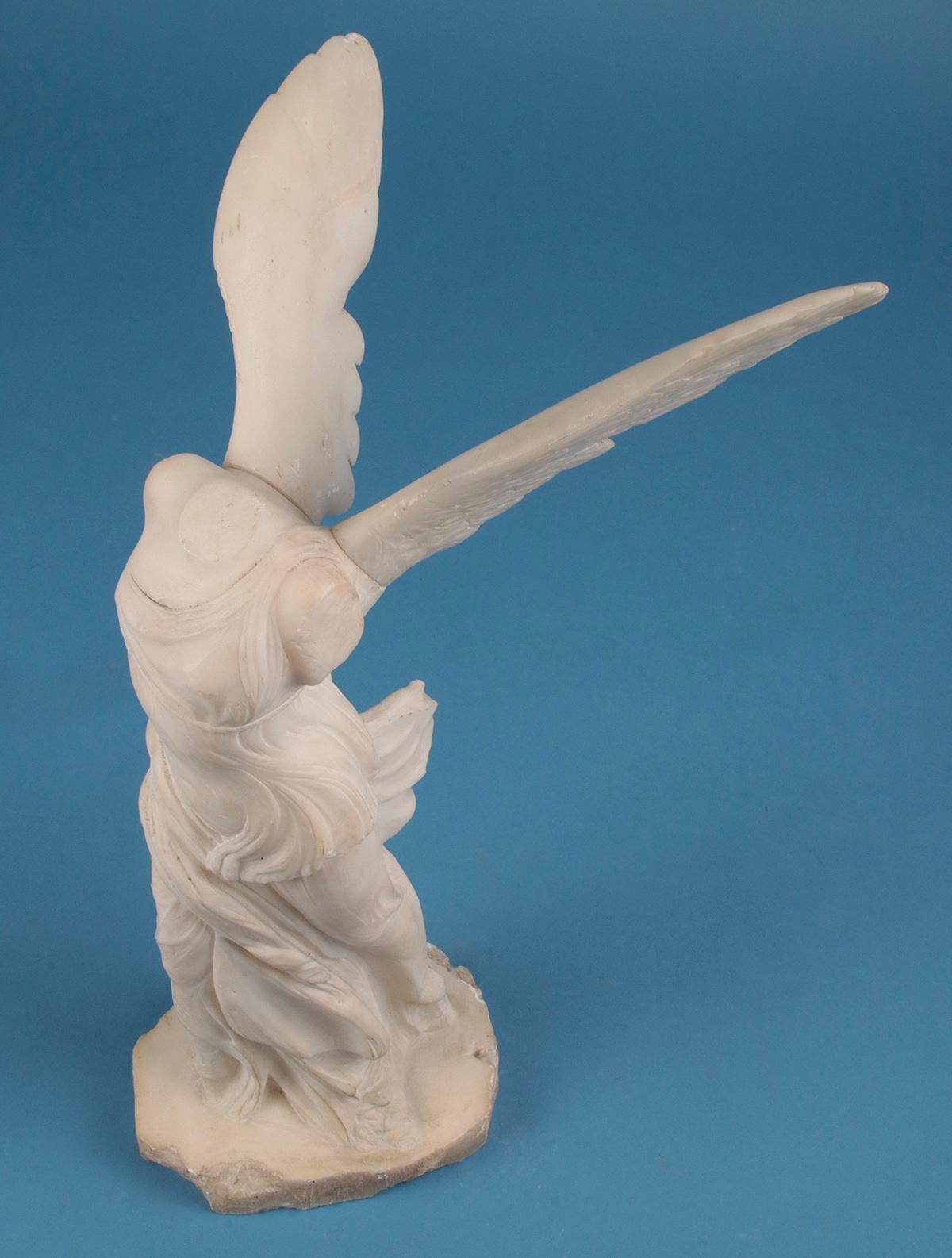 19th Century Alabaster Marble Statue Winged Victory of Nike Samothrace 7