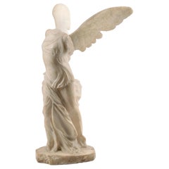 19th Century Alabaster Marble Statue Winged Victory of Nike Samothrace