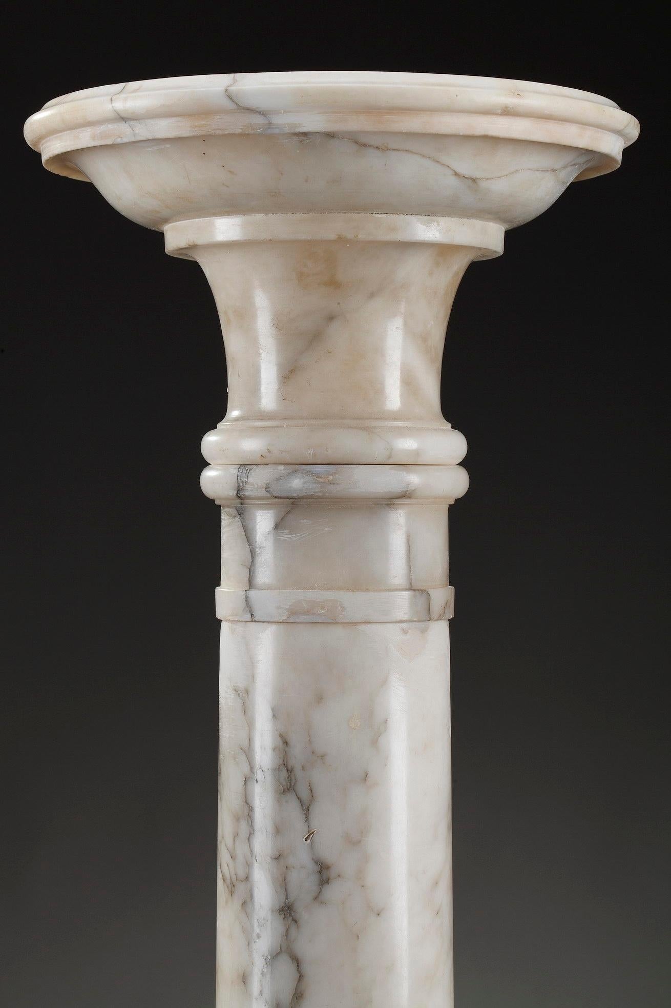 19th Century Alabaster Pedestal at 1stDibs