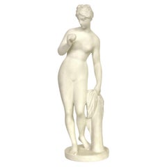 Sculpture en albâtre du 19ème siècle d'après Falconet « La Baigneuse »